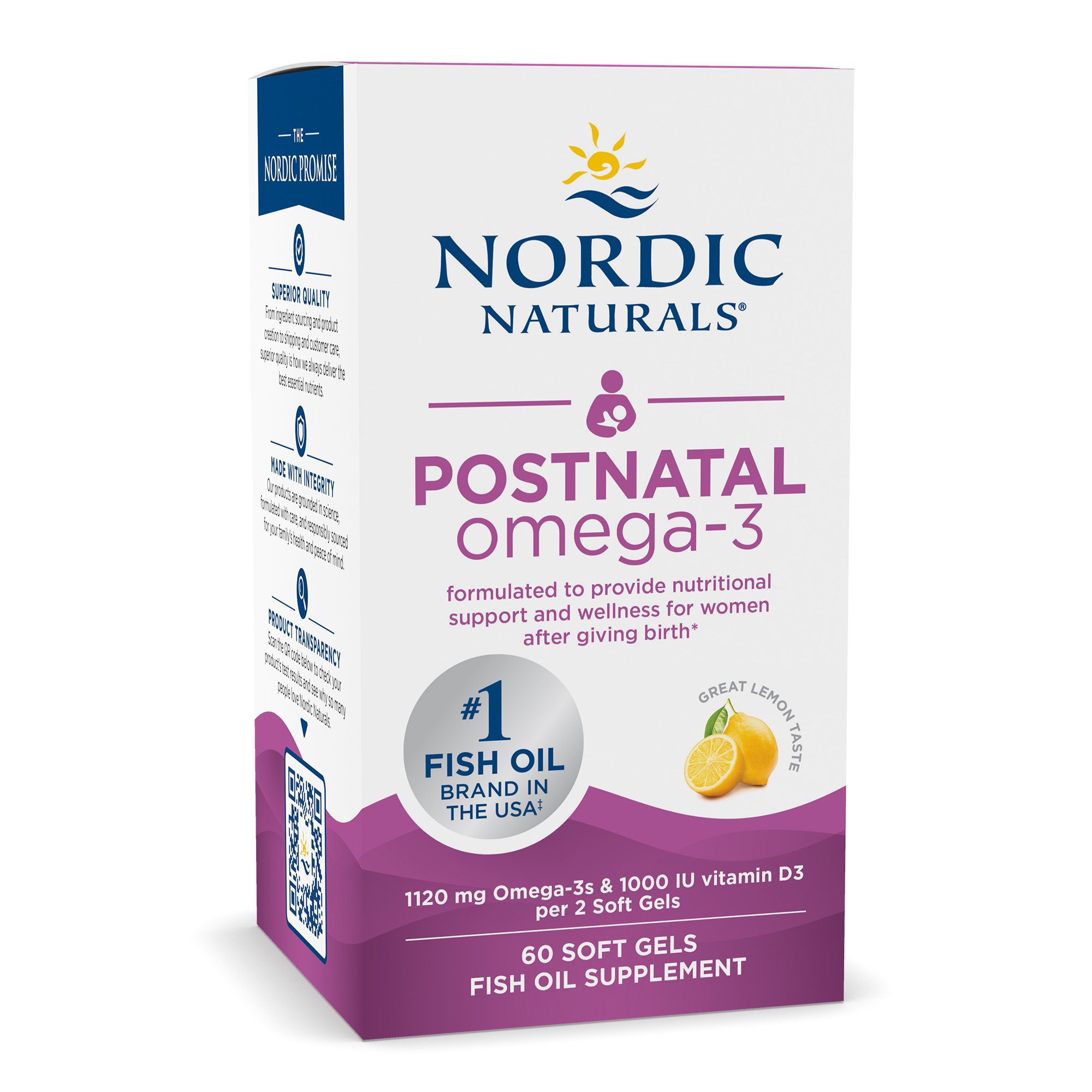 Nordic Naturals Inc 1758 - Nordic Naturals® Postnatal Omega-3 DHA / EPA Dietary Supplement - 1/Bottle, 12/Case