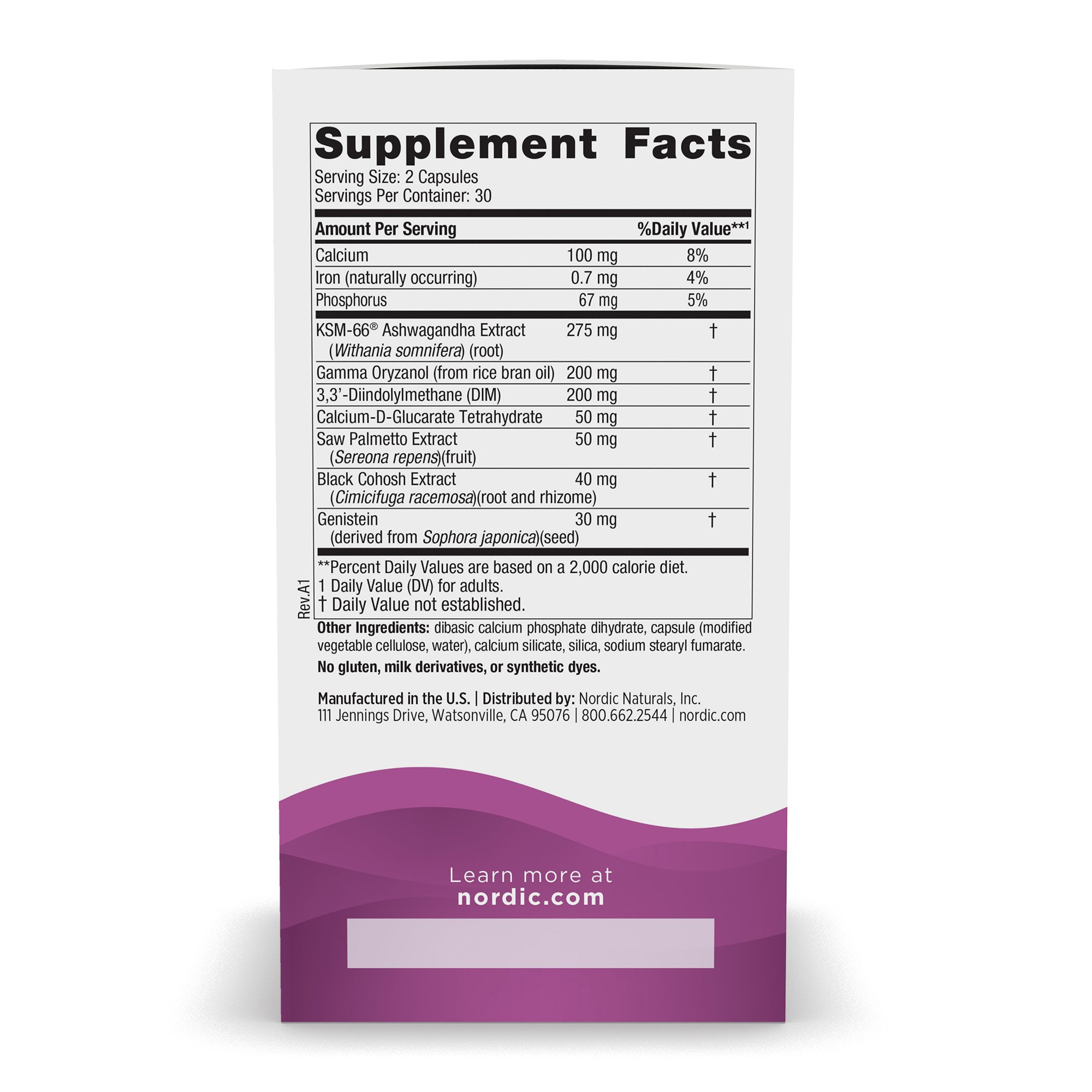 Nordic Naturals Inc 1739 - Nordic Naturals® Menopause Support Calcium Dietary Supplement - 1/Bottle, 12/Case