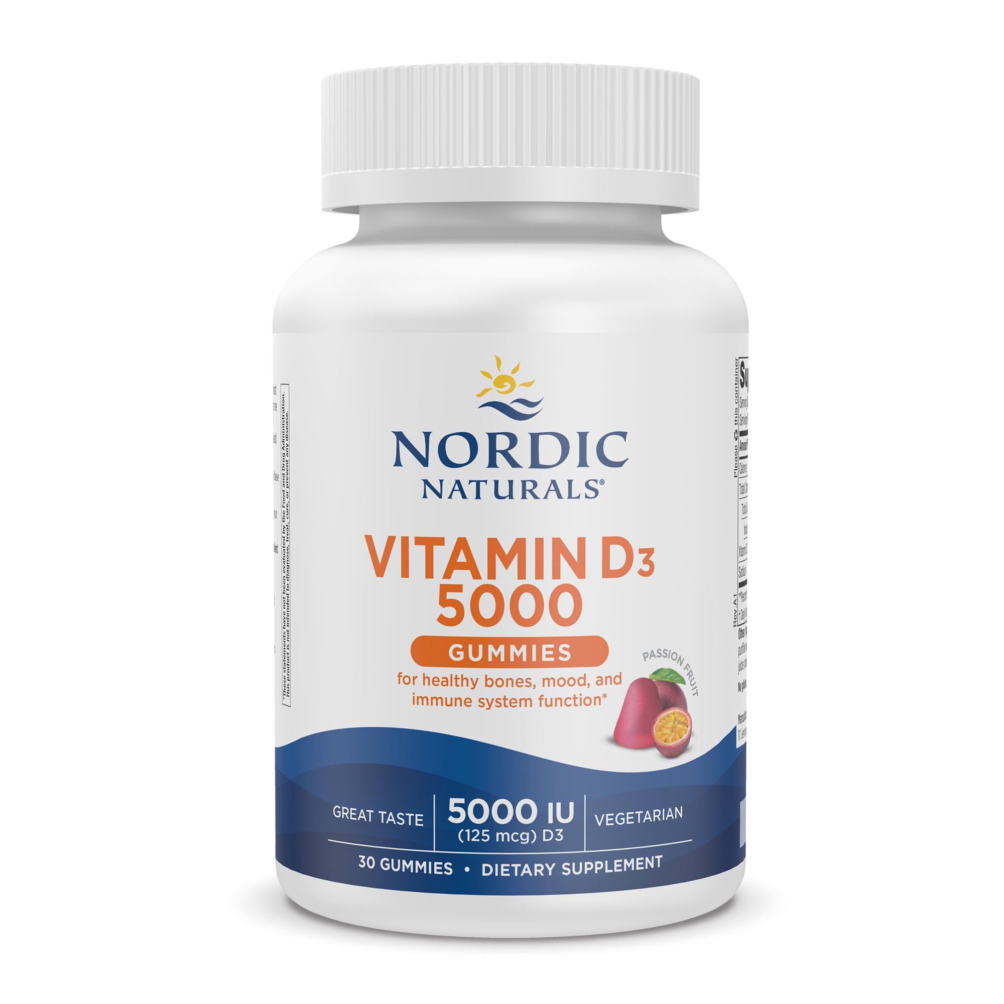 Nordic Naturals Inc - 31152 Nordic Naturals® Vitamin D-3 5000 Dietary Supplement, Passion Fruit Flavor