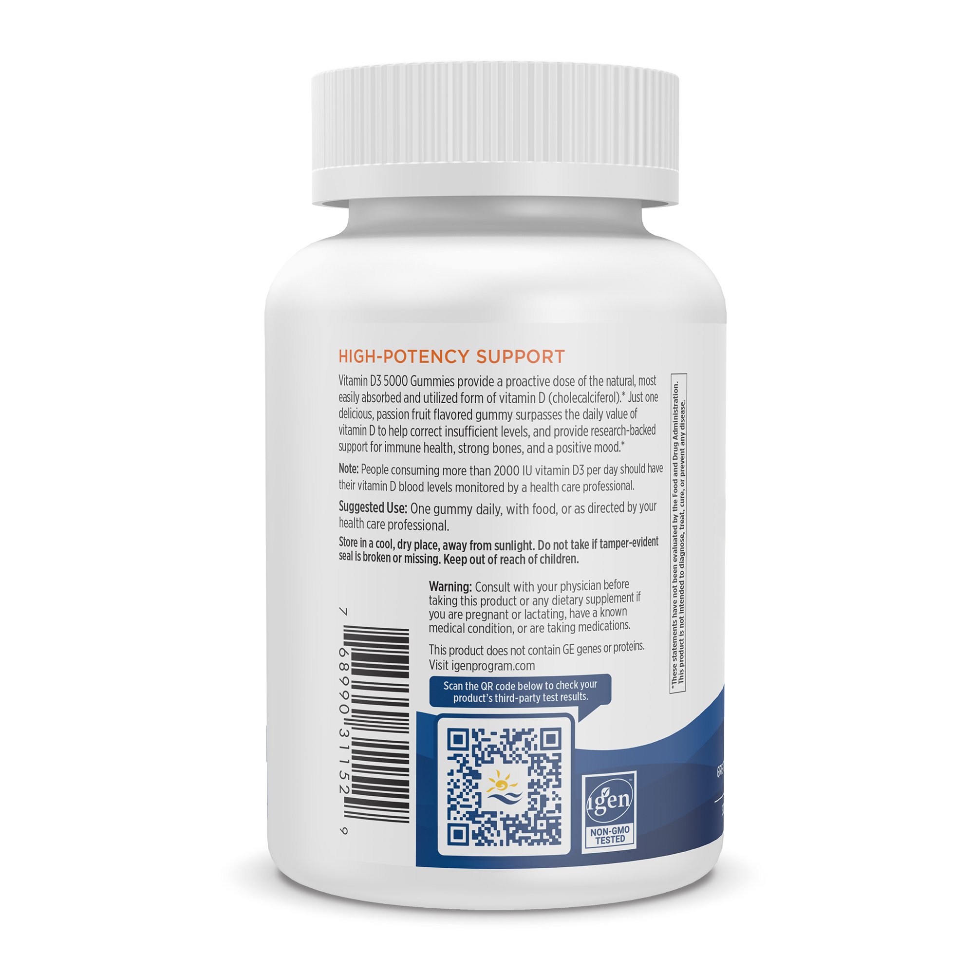 Nordic Naturals Inc 31152 - Nordic Naturals® Vitamin D-3 5000 Dietary Supplement, Passion Fruit Flavor - 1/Bottle, 12/Case