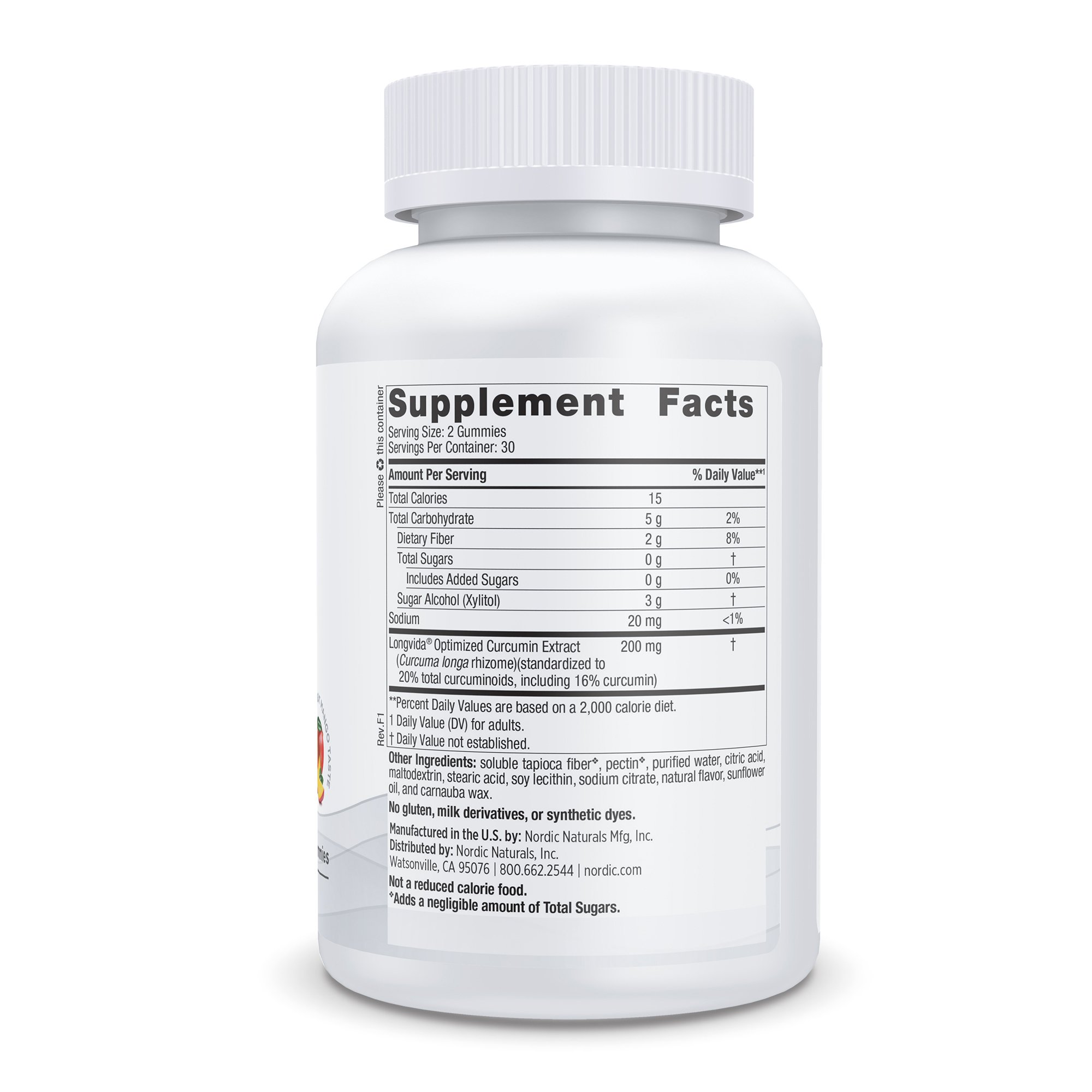 Nordic Naturals Inc 30186 - Nordic Naturals® Zero Sugar Curcumin Dietary Supplement, Mango Flavor - 1/Bottle, 12/Case