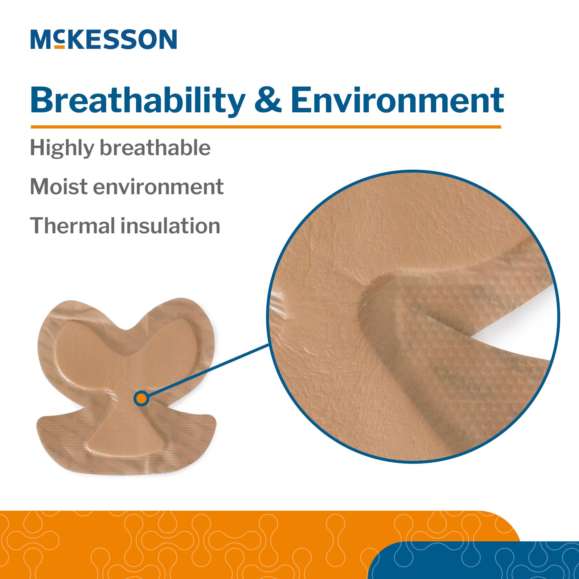 McKesson Brand 4839 - McKesson 9 x 9 Inch Five-Layer Hydrocellular Foam Dressing for Heels - 1/Each, 5/Box, 50/Case