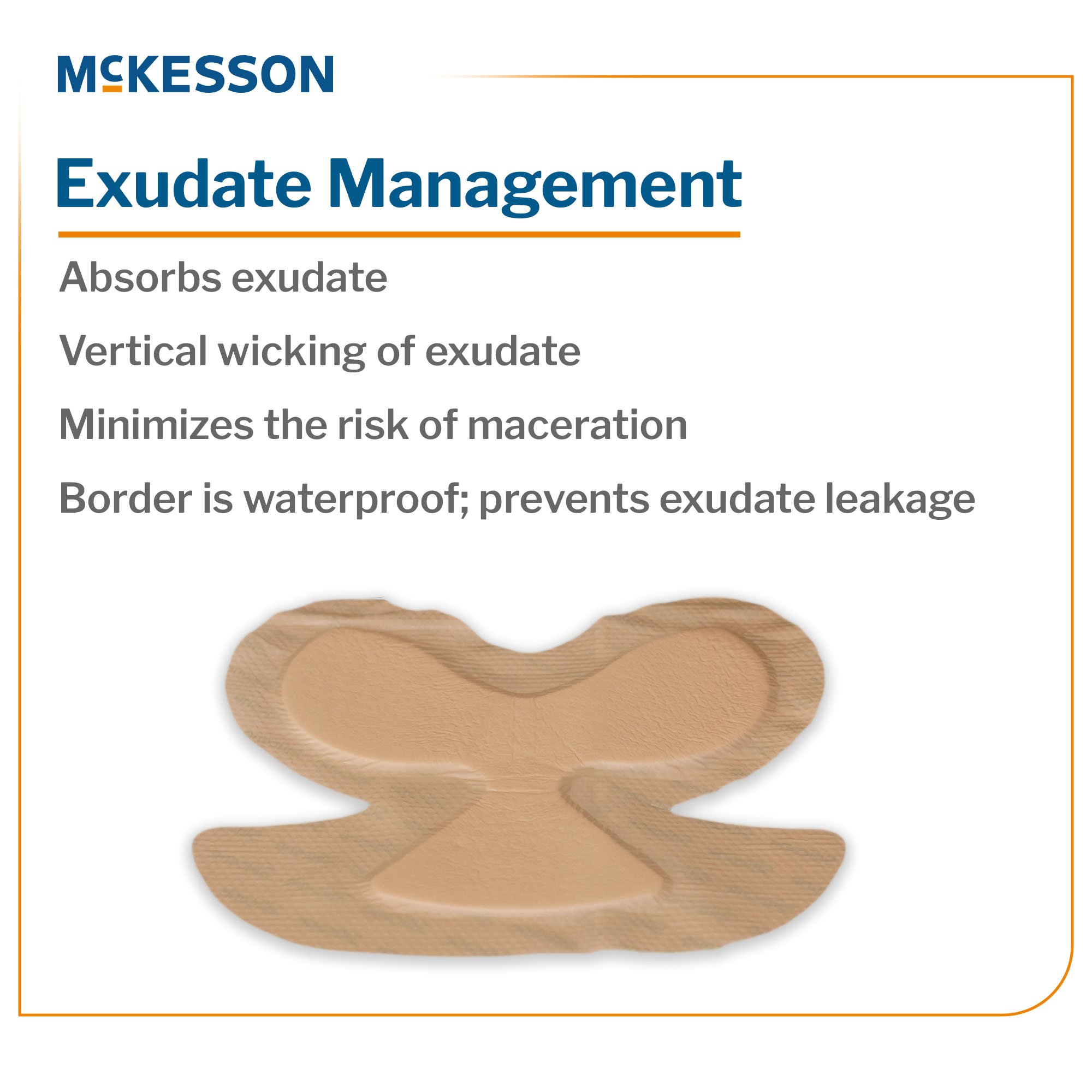 McKesson Brand 4839 - McKesson 9 x 9 Inch Five-Layer Hydrocellular Foam Dressing for Heels - 1/Each, 5/Box, 50/Case