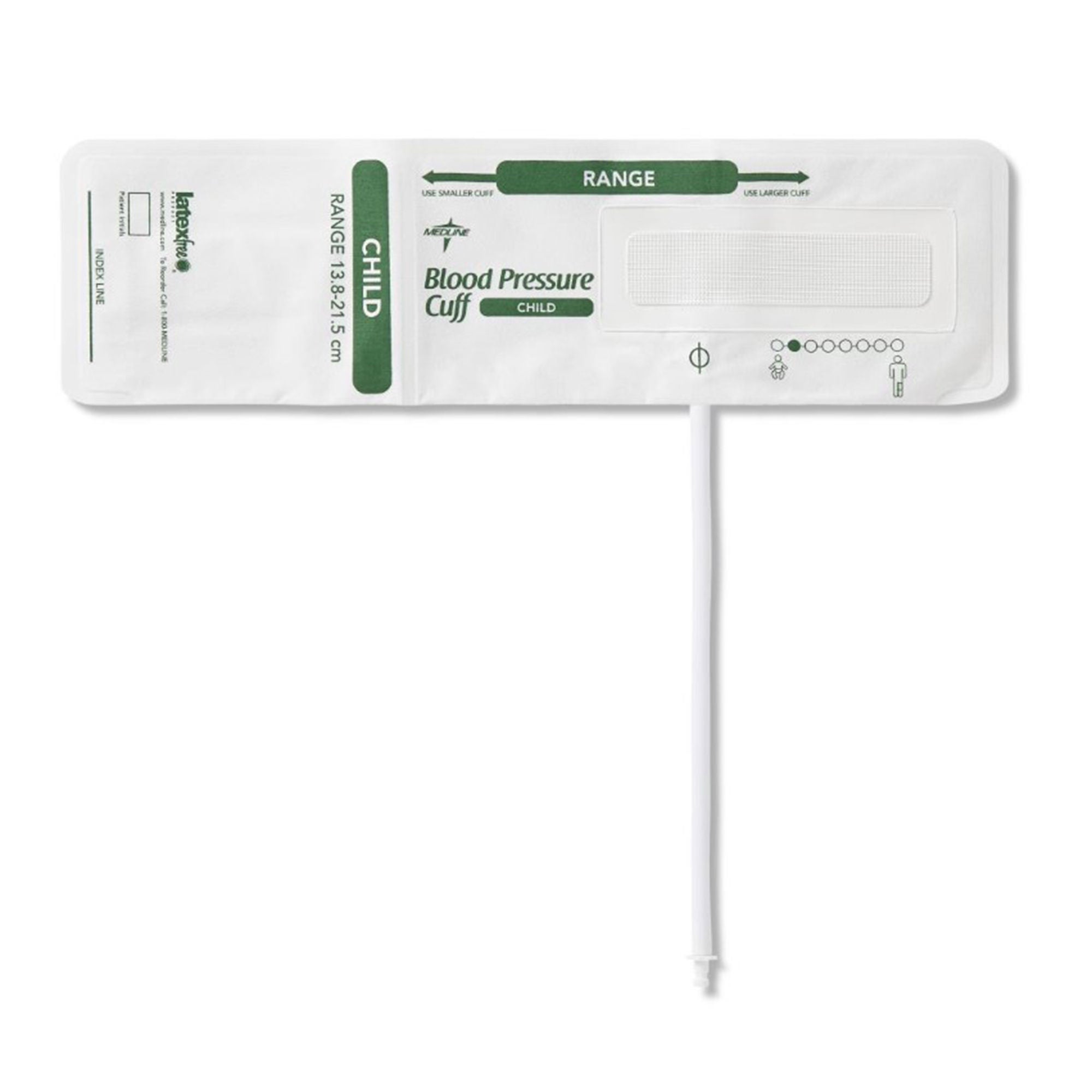 Medline - MDS9911HPCS Single Patient Use Blood Pressure Cuff Medline 13.6 to 21.5 Inch Arm Soft Fabric Cuff Child Cuff