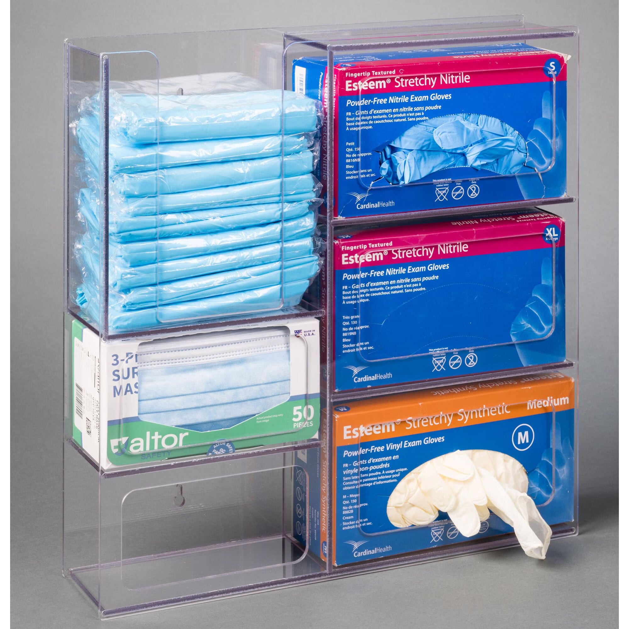Poltex Inc - PPESTAT2-W PPE Dispenser Poltex Wall Mount 4-Box Capacity Clear 18 X 18 Inch PETG