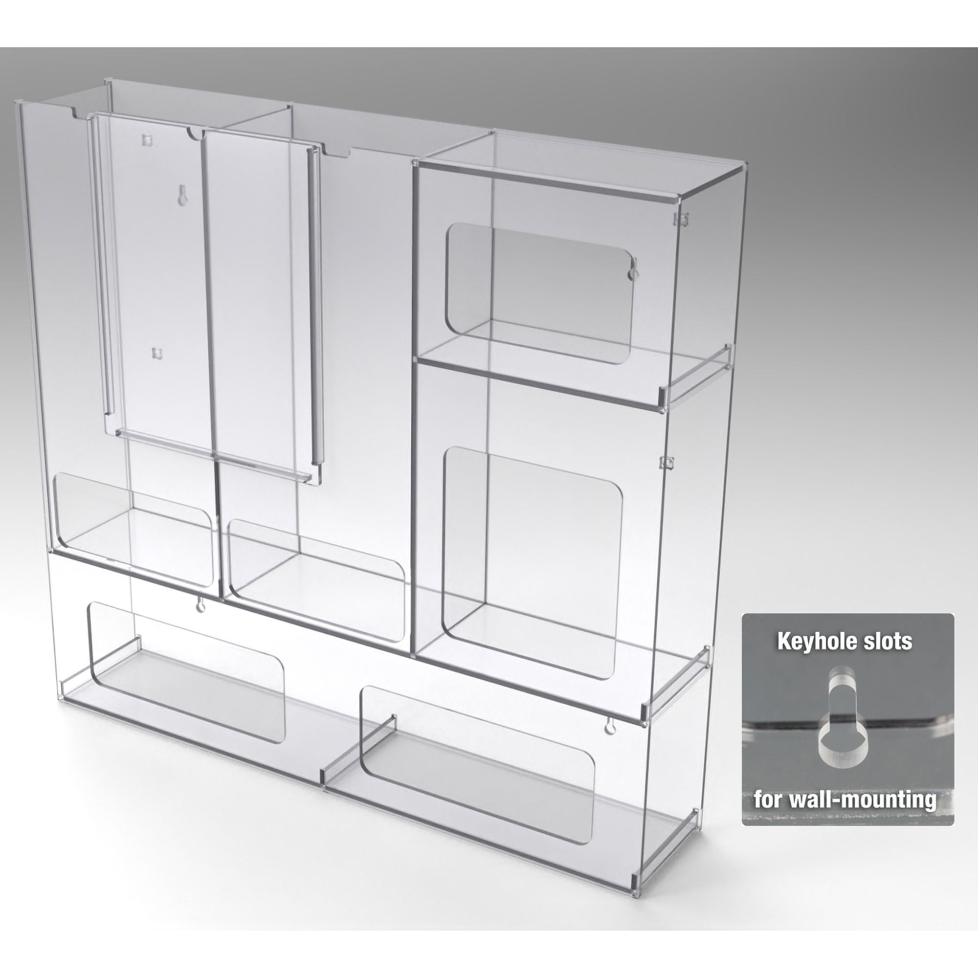 Poltex Inc - PPESTAT4-W PPE Dispenser Poltex Wall Mount 5-Box Capacity Clear PETG