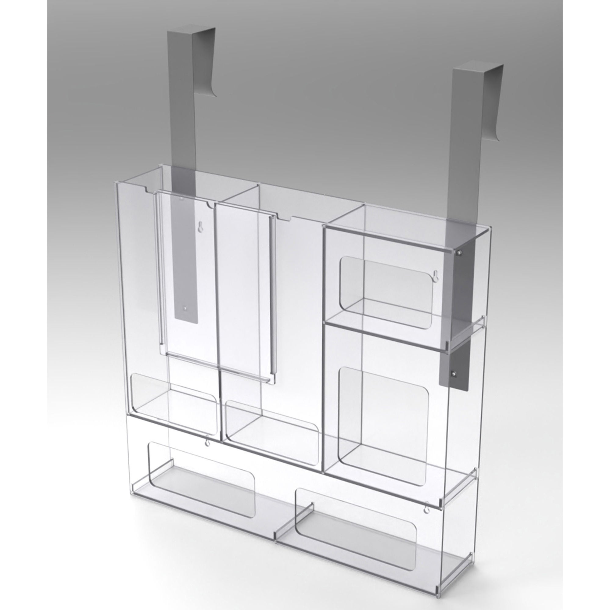 Poltex Inc - PPESTAT4-DH PPE Dispenser Poltex Door Hangar 5-Box Capacity Clear PETG