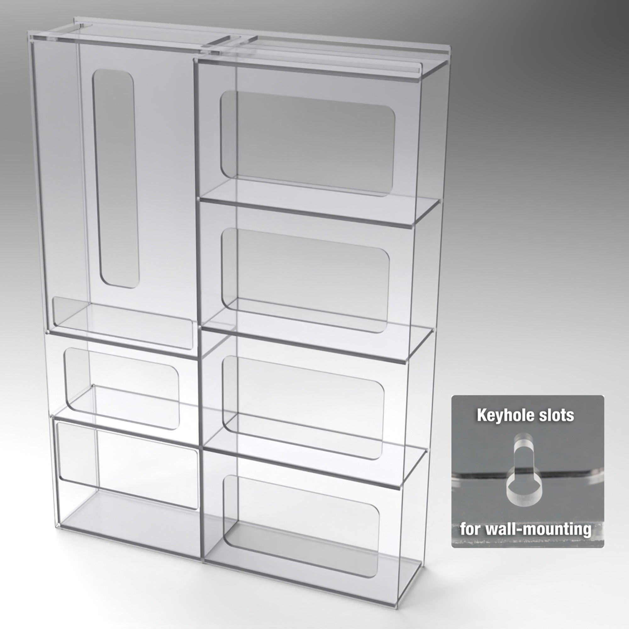 Poltex Inc - PPESTAT6-W PPE Dispenser Poltex Wall Mount 7-Box Capacity Clear PETG