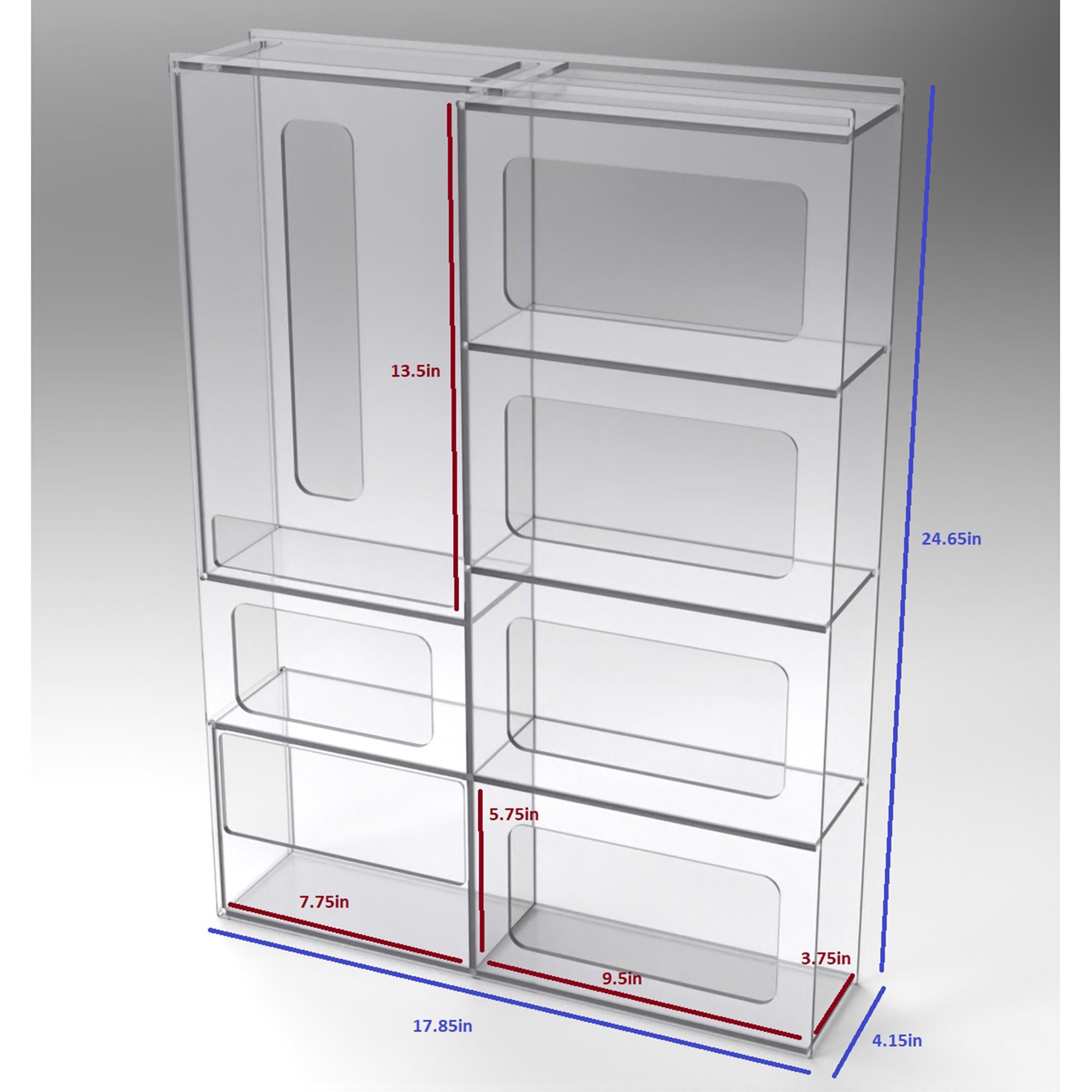 Poltex Inc - PPESTAT6-W PPE Dispenser Poltex Wall Mount 7-Box Capacity Clear PETG