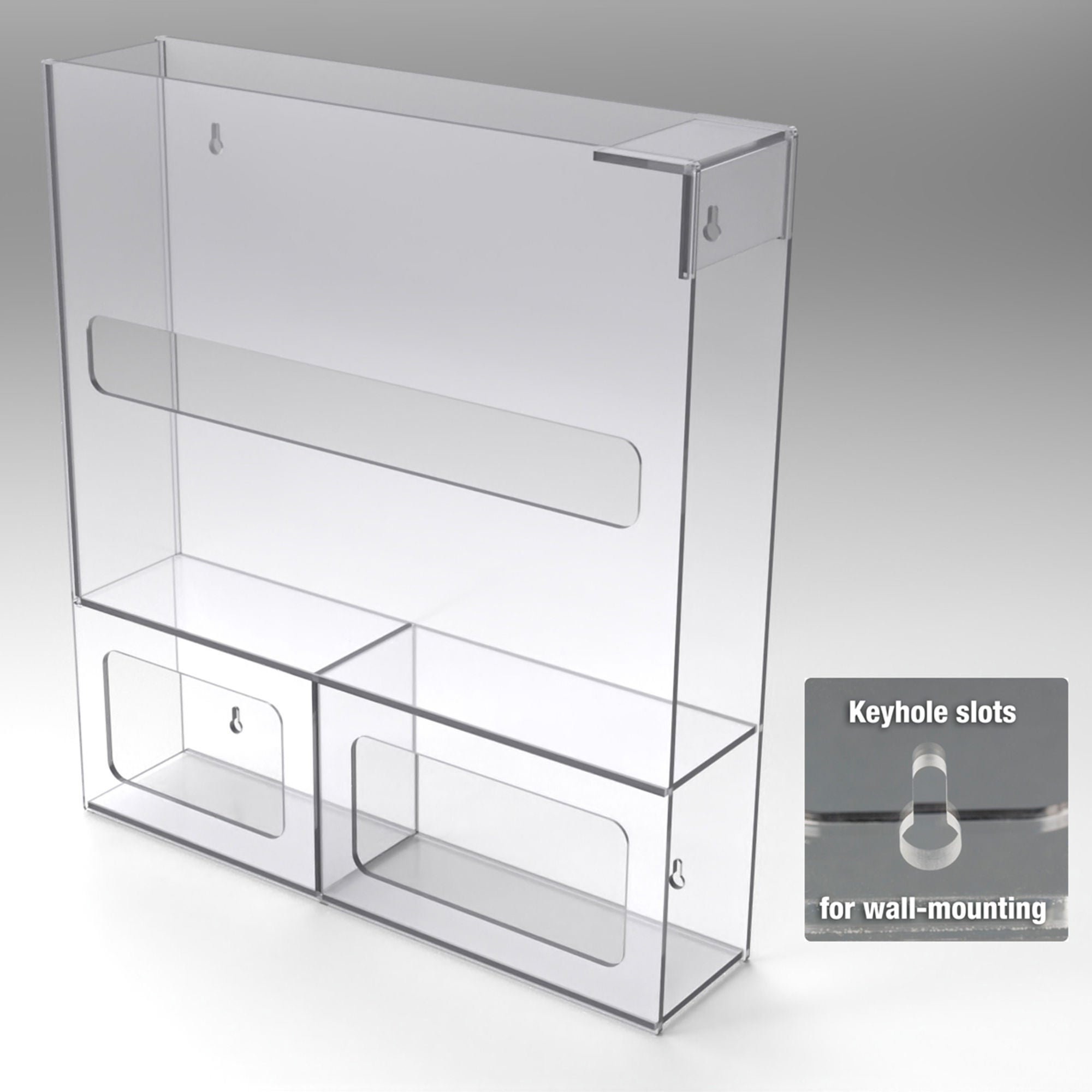 Poltex Inc - PPESTAT7-W PPE Dispenser Poltex Wall Mount Clear PETG