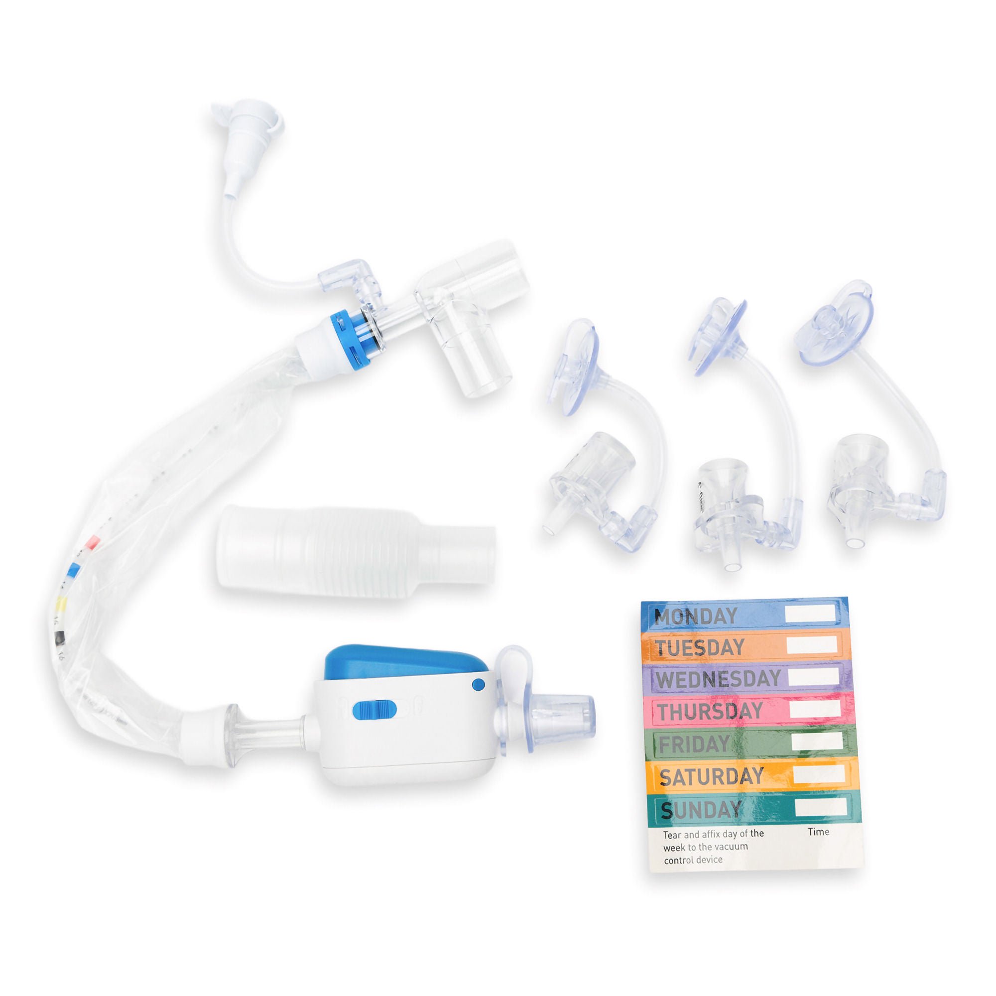 McKesson Brand - 16-TR8FR Closed Suction Catheter McKesson Tracheostomy Type Atraumatic Tip Elbow Style Thumb Valve Vent 8 Fr. Sterile