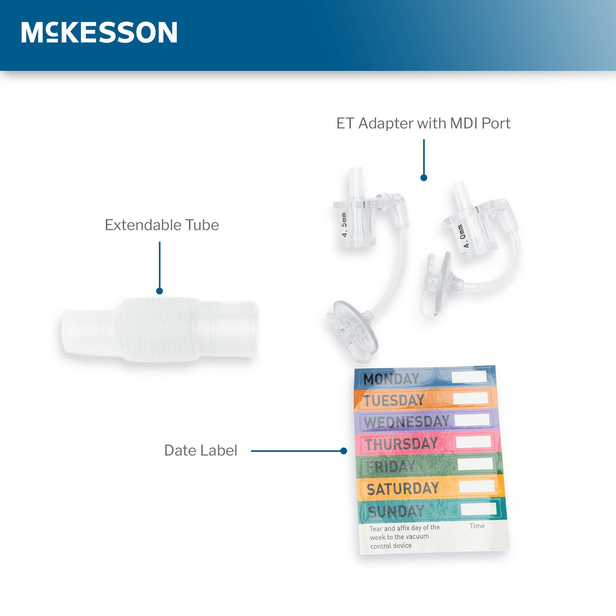 McKesson Brand - 16-TR10FR Closed Suction Catheter McKesson Tracheostomy Type Atraumatic Tip Elbow Style Thumb Valve Vent 10 Fr. Sterile