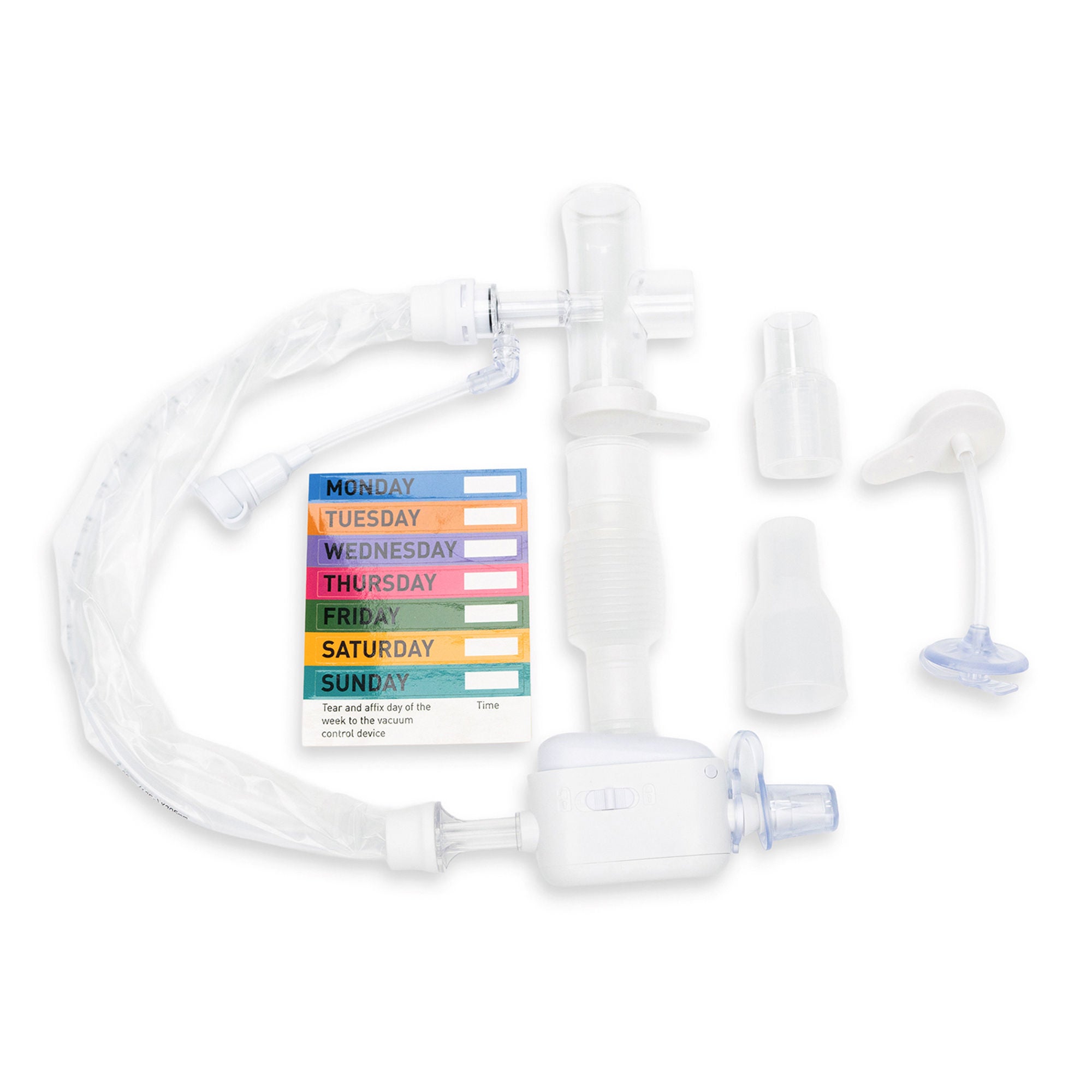McKesson Brand - 16-TR12FR Closed Suction Catheter McKesson Tracheostomy Type Atraumatic Tip T-Piece Style Thumb Valve Vent 12 Fr. Sterile