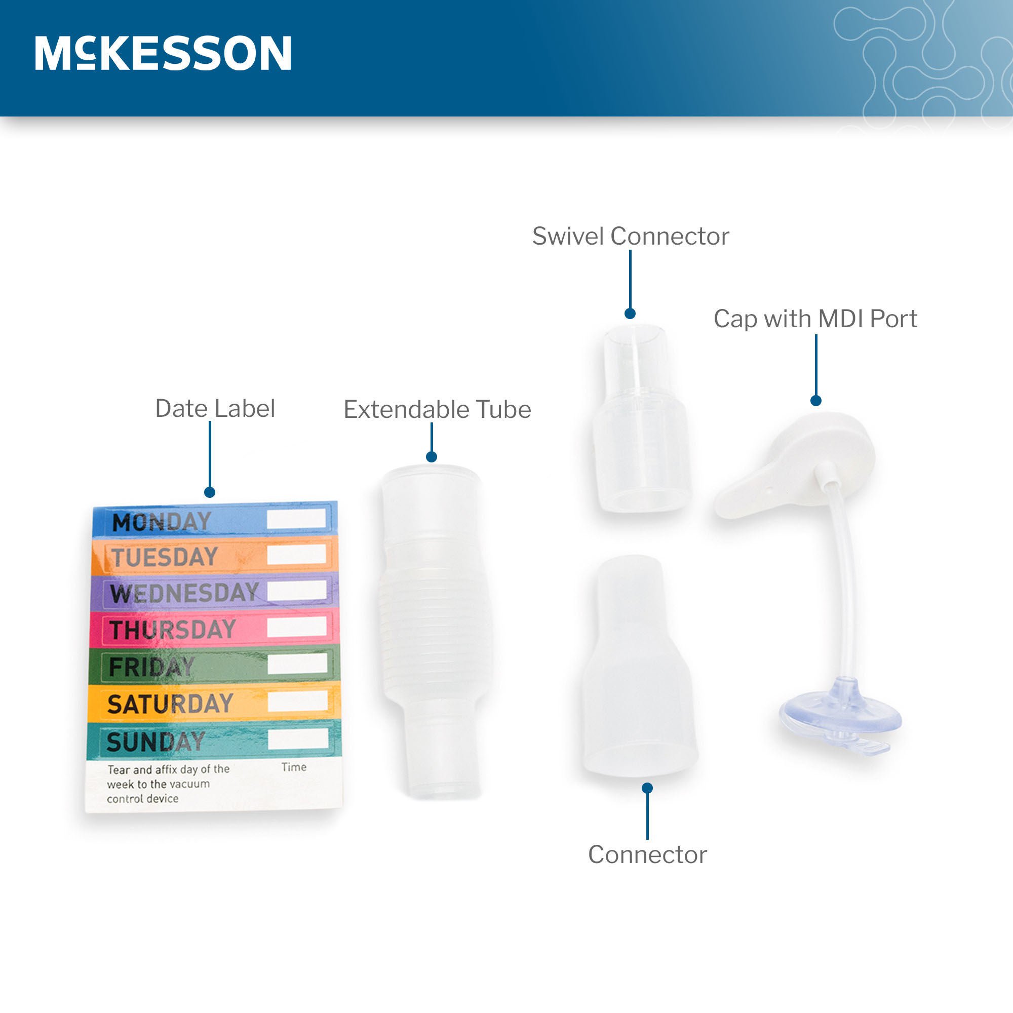 McKesson Brand - 16-TR12FR Closed Suction Catheter McKesson Tracheostomy Type Atraumatic Tip T-Piece Style Thumb Valve Vent 12 Fr. Sterile