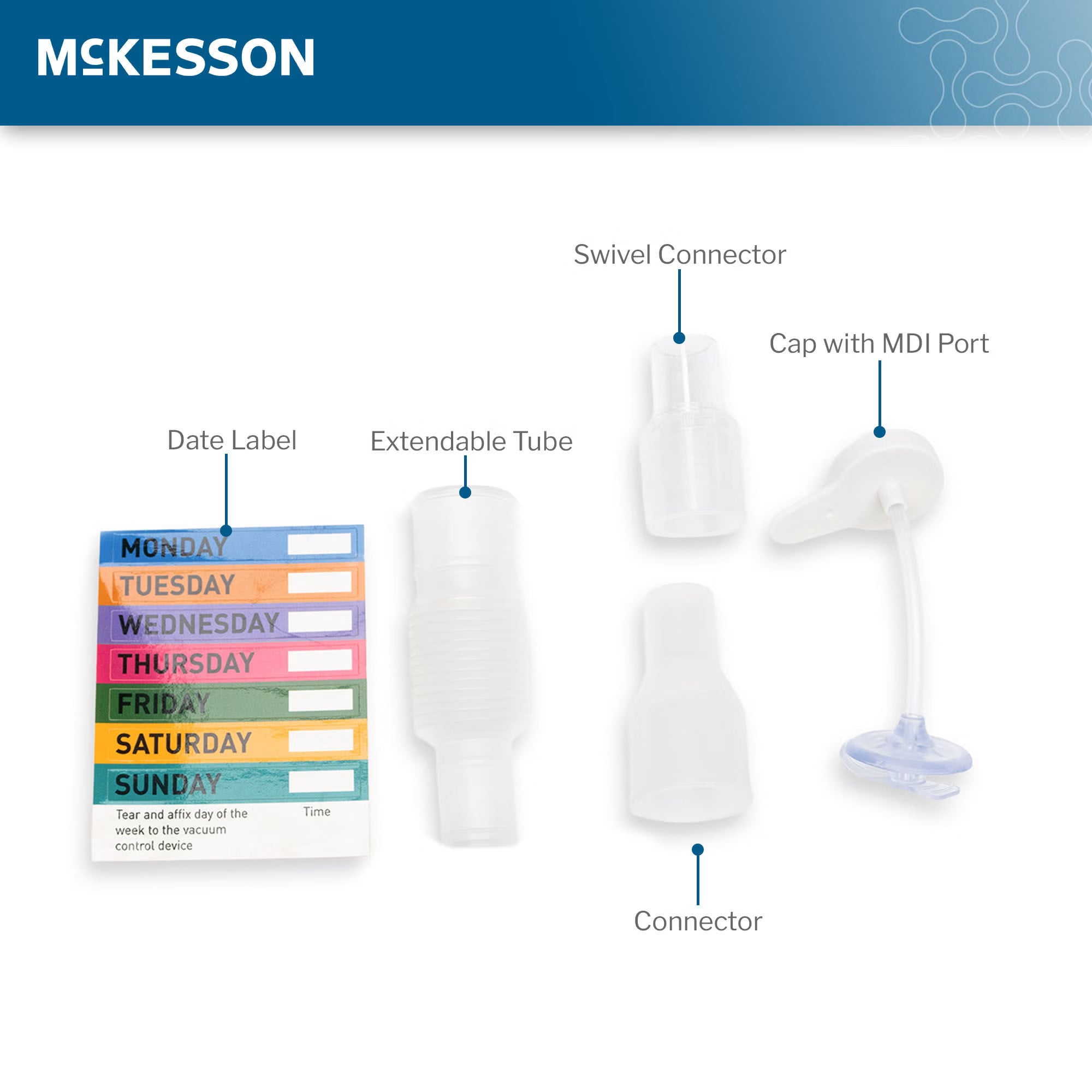 McKesson Brand - 16-TR14FR Closed Suction Catheter McKesson Tracheostomy Type Atraumatic Tip T-Piece Style Thumb Valve Vent 14 Fr. Sterile