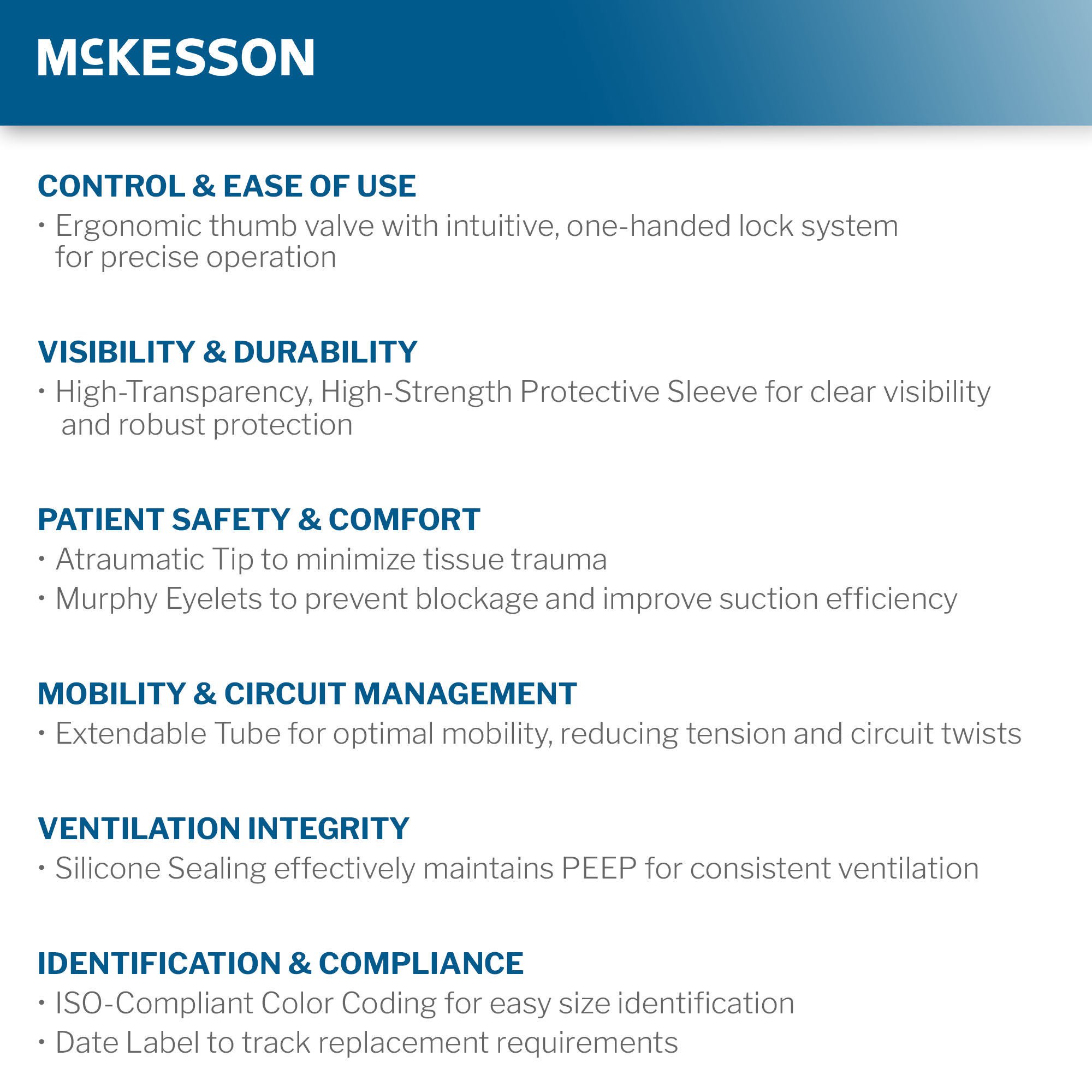 McKesson Brand - 16-ET10FR Closed Suction Catheter McKesson Endotracheal Type Atraumatic Tip Elbow Style Thumb Valve Vent 10 Fr. Sterile