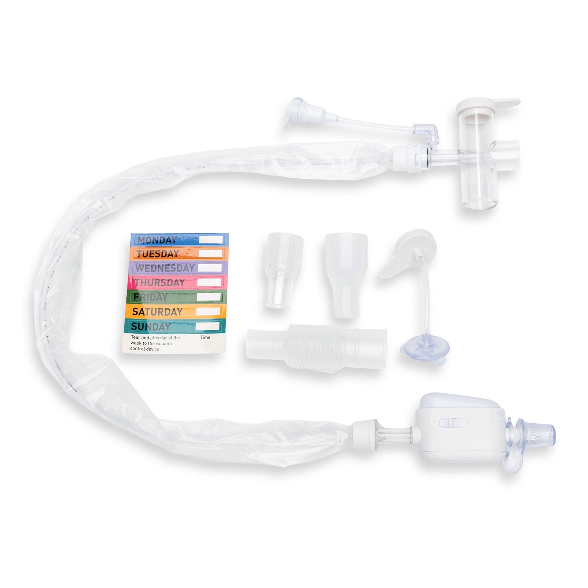 McKesson Brand - 16-ET12FR Closed Suction Catheter McKesson Endotracheal Type Atraumatic Tip T-Piece Style Thumb Valve Vent 12 Fr. Sterile