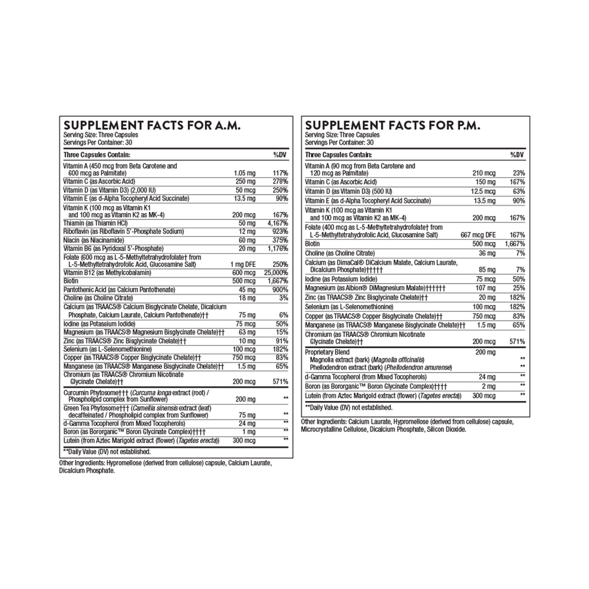Thorne Research Inc - VM114NC Thorne® Multivitamin Elite Daily Nutritional Supplement
