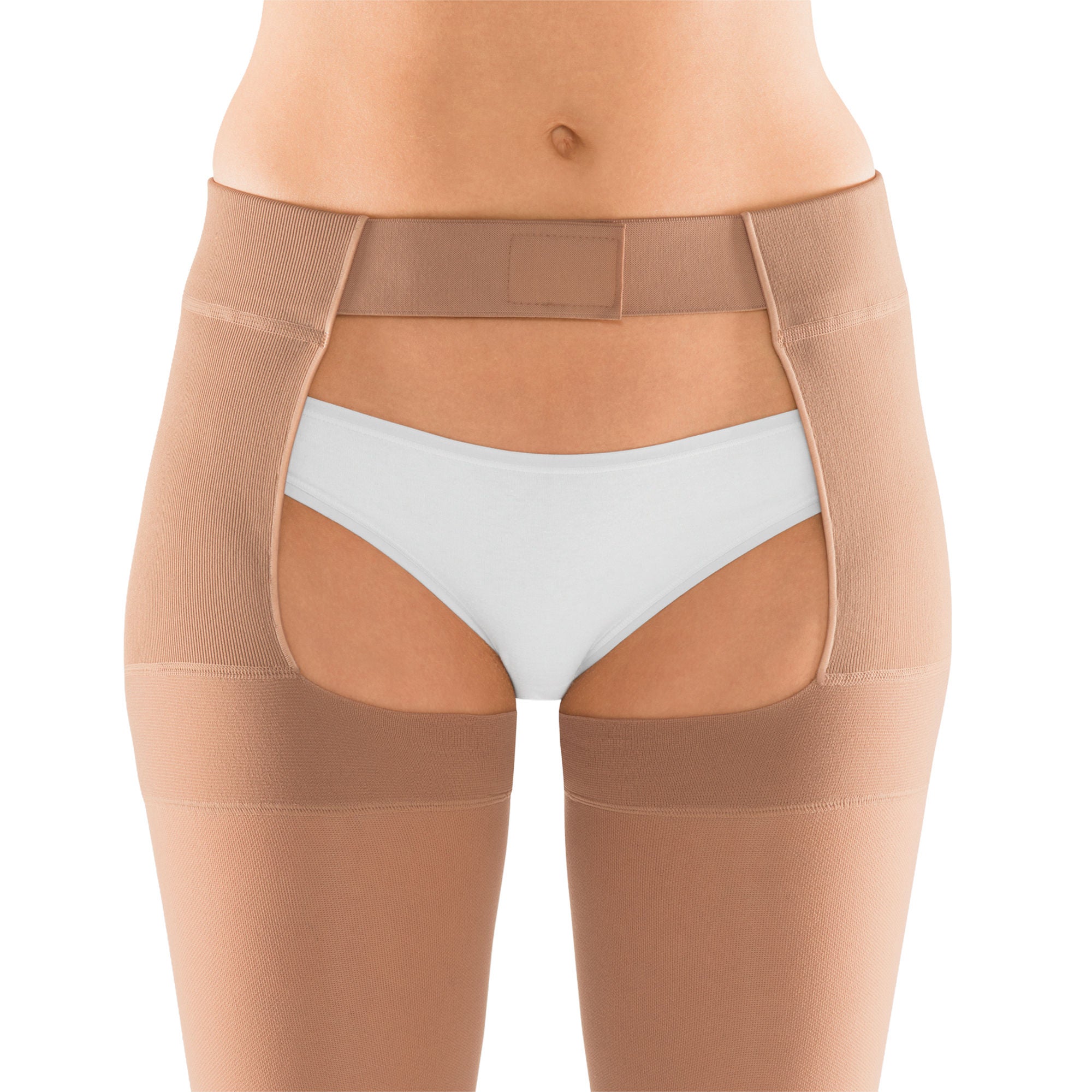 Mediusa - 11904 Compression Stocking mediven Thigh High with Waist Attachment Size 4 Beige Open Toe