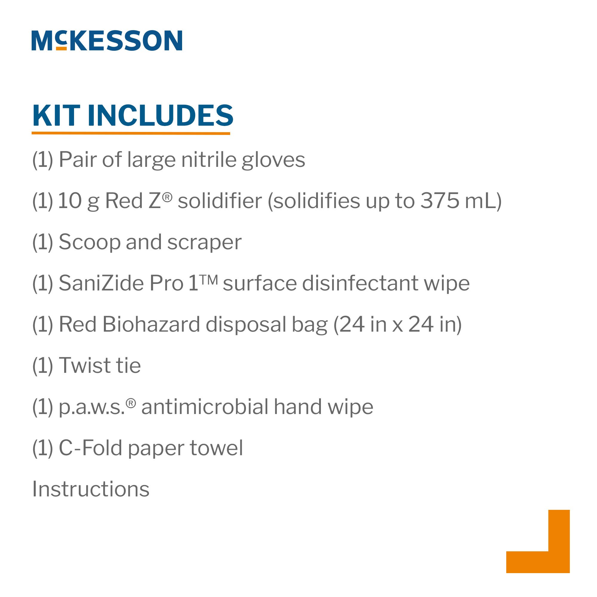 McKesson Brand 547-171212 - McKesson Deluxe Bloodborne Pathogen Spill Kit - 1/Each, 24/Case