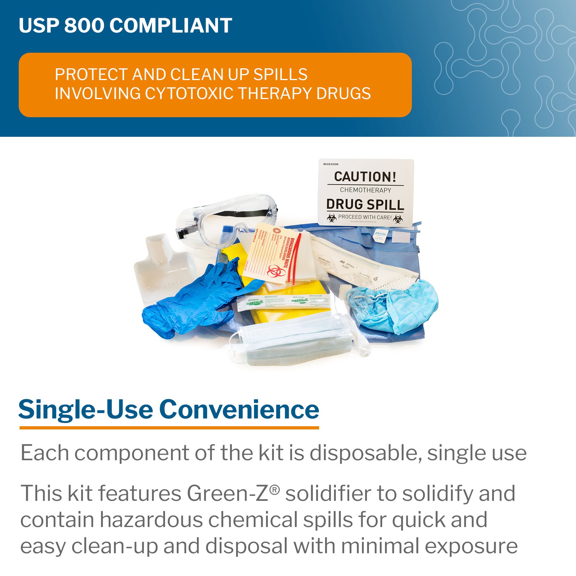 McKesson Brand 547-49725 - McKesson Hazardous Drug Spill Kit - 1/Each, 12/Case