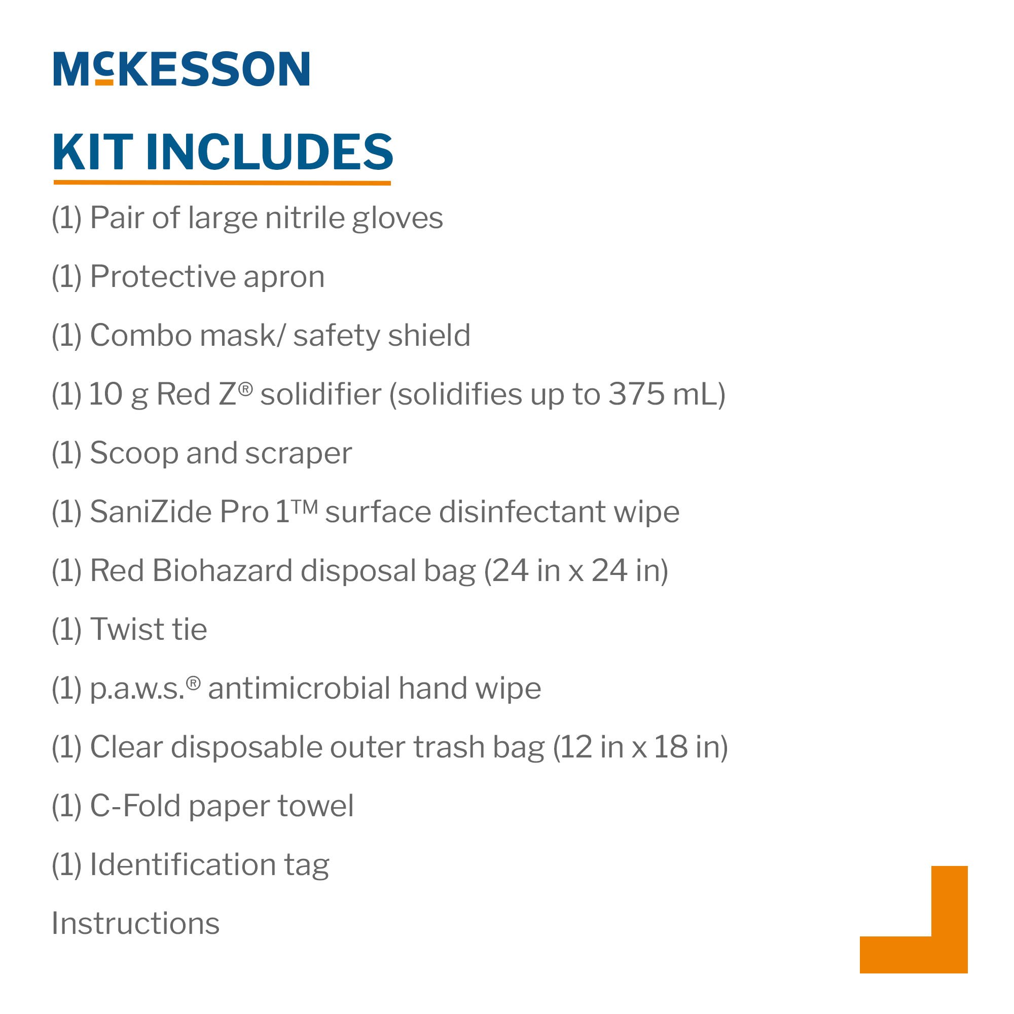 McKesson Brand 547-17100 - McKesson Universal Precaution Compliance Spill Kit - 1/Each, 24/Case