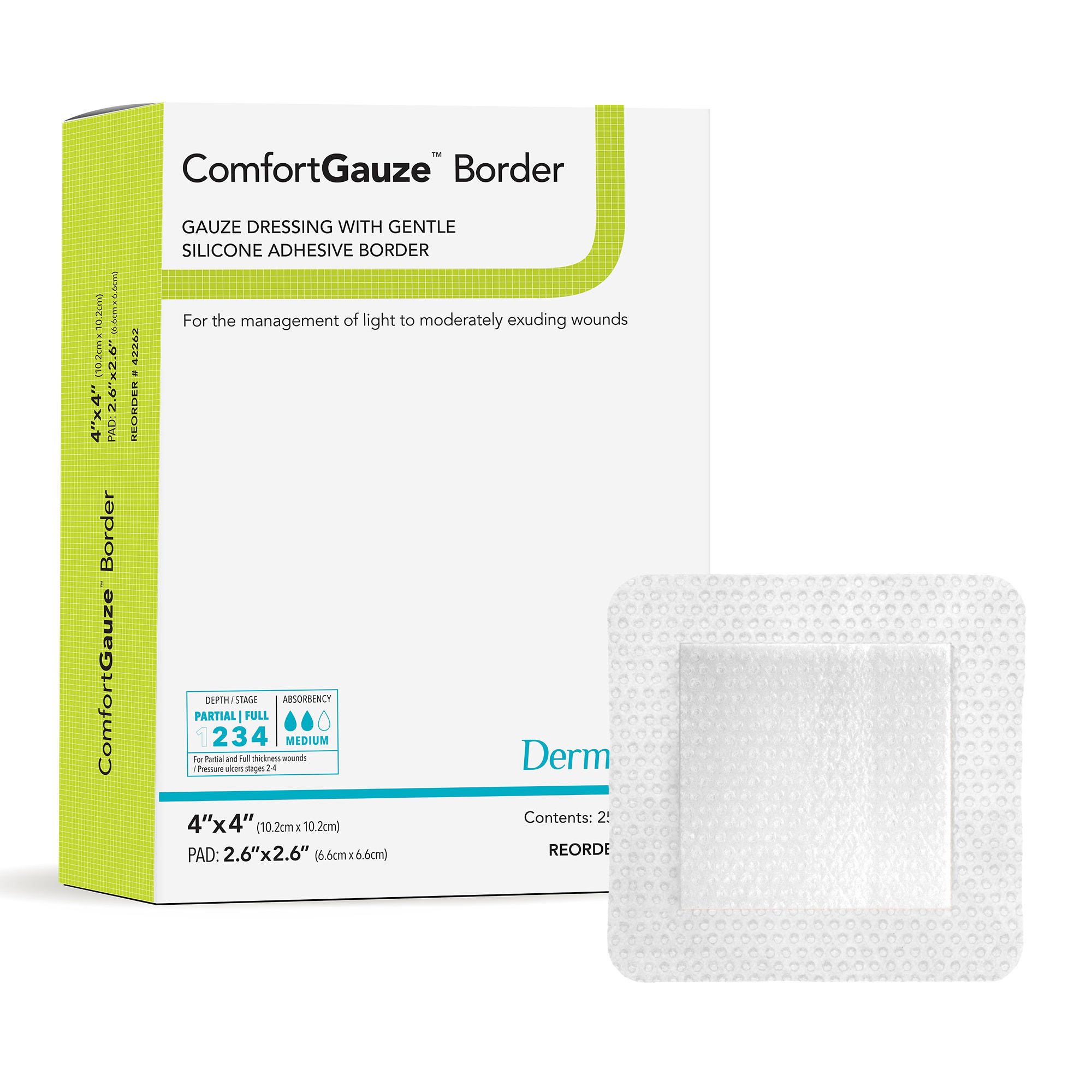 Sion Brands LLC - 42262 ComfortGauze™ Island Dressing with Silicone Border