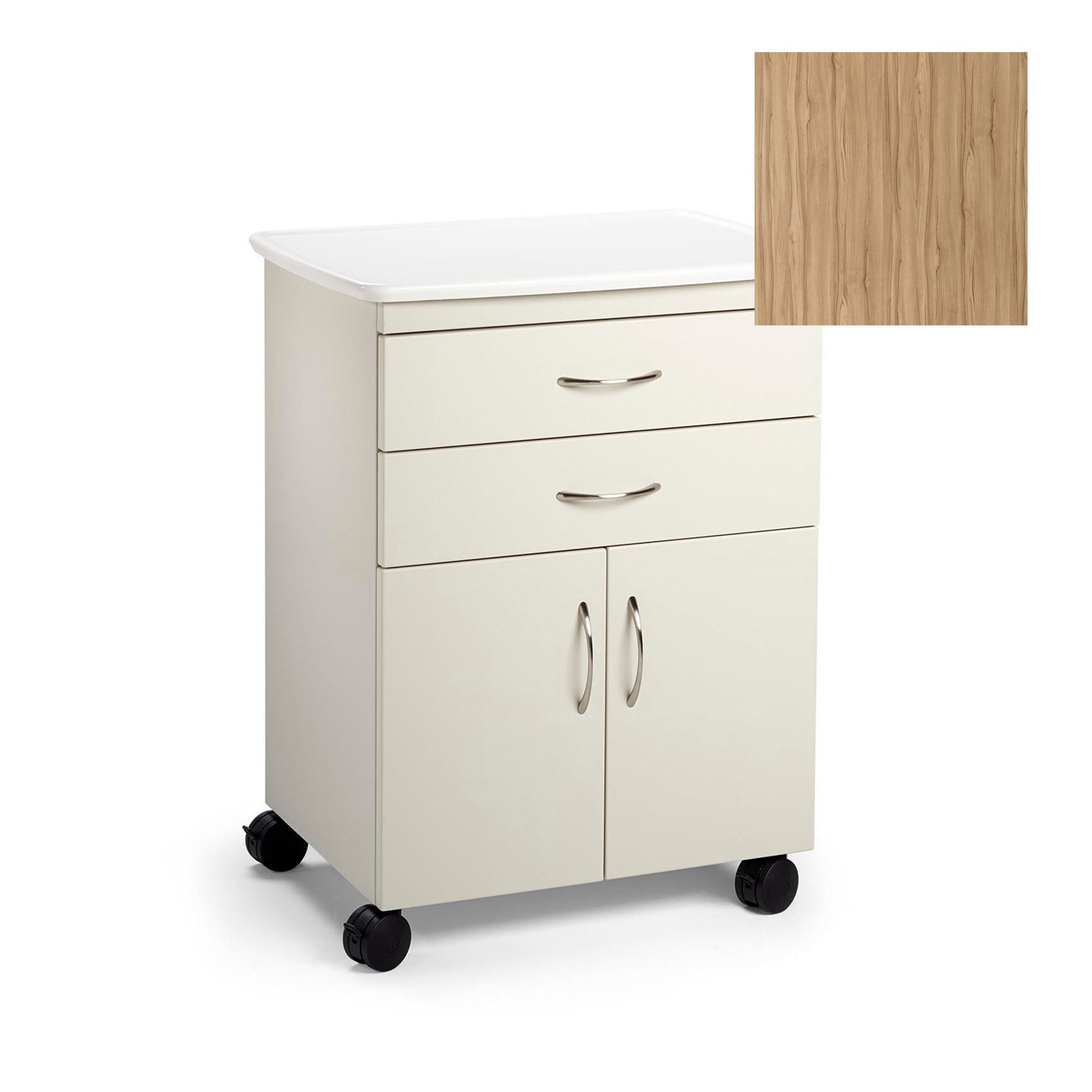 Midmark - M21A.796.KCN Treatment Cabinet M2 Series Floor Standing / Mobile Powder Coated Steel 2 Drawers 1 Shelf Without Lock
