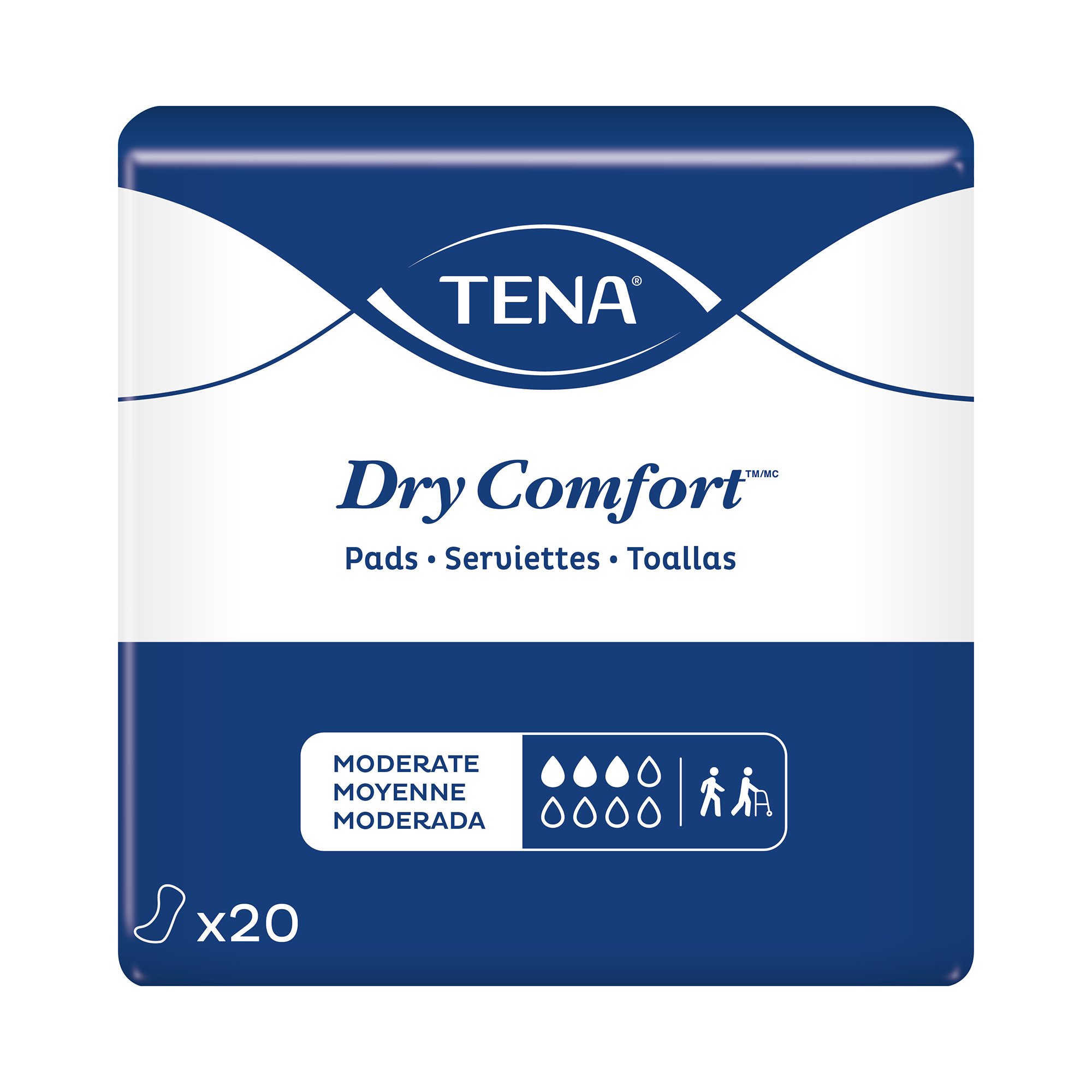 Essity HMS North America Inc 57181 - Tena® Dry Comfort™ Bladder Control Pad, 11 Inches Long - 20/Bag, 120/Case