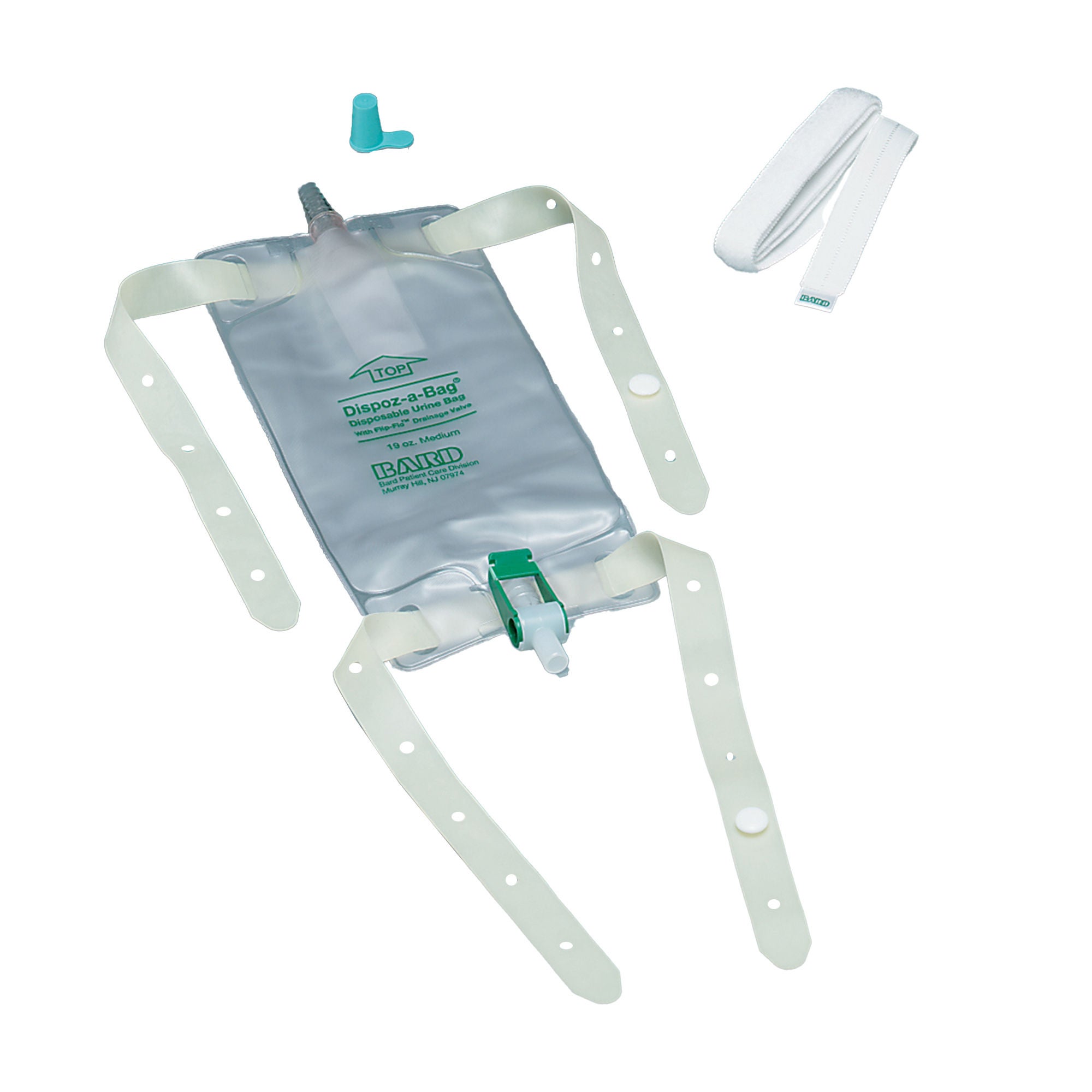Bard - 150419 Urinary Leg Bag Bard® Dispoz-a-Bag® Anti-Reflux Valve Sterile 562 mL Vinyl