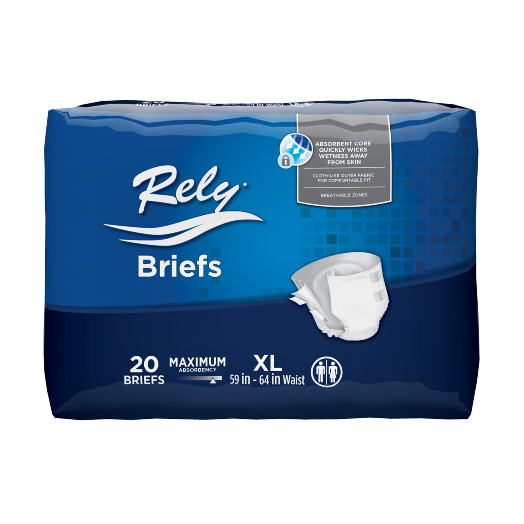 First Quality Products LLC - RLYASB130-1 Incontinence Brief Rely® Adult X-Large Unisex Disposable Heavy Absorbency