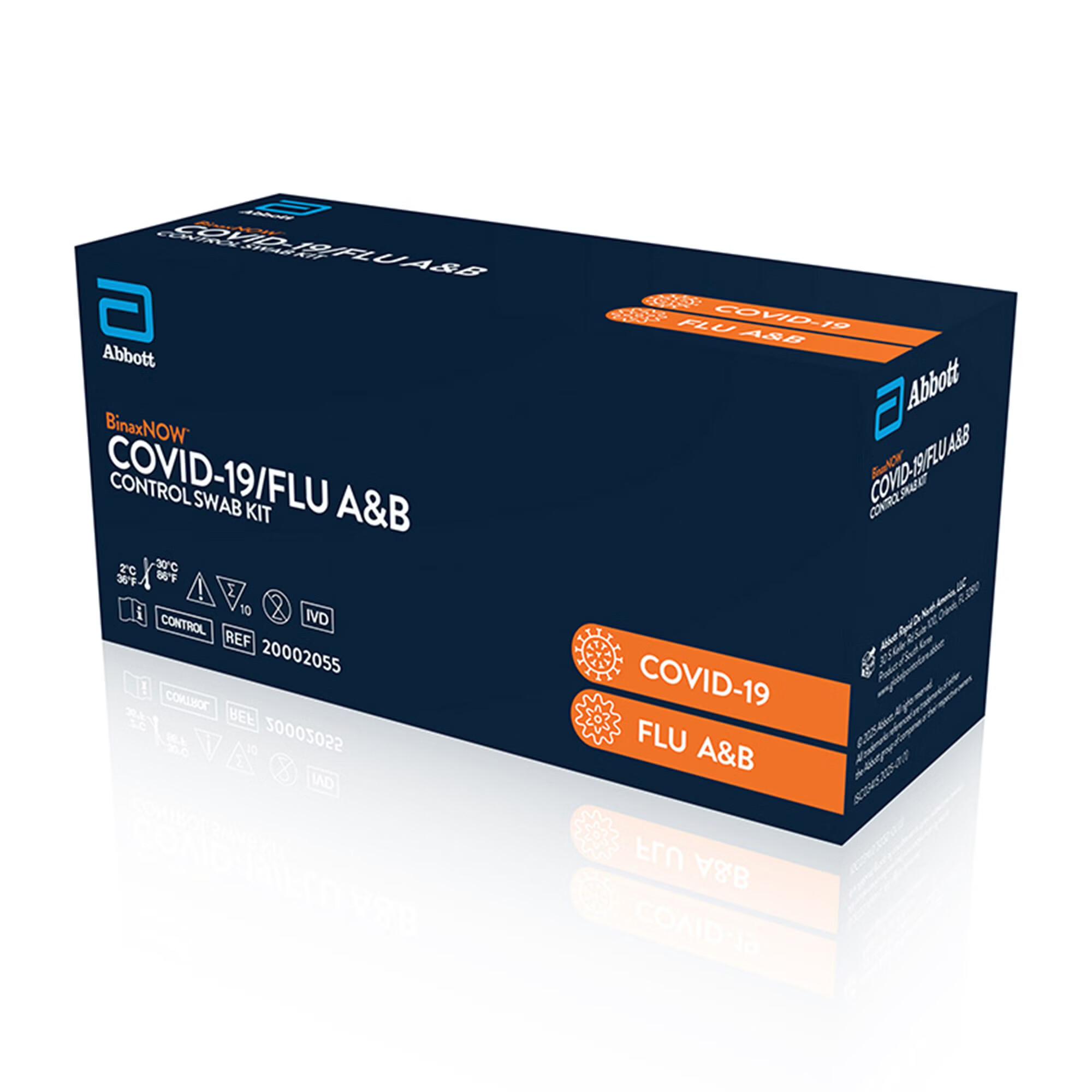 Abbott Rapid Dx North America LLC - 20002055 External Control Control BinaxNOW™ COVID-19 / Flu A&B Combo Professional Positive Level / Negative Level 20 Swabs