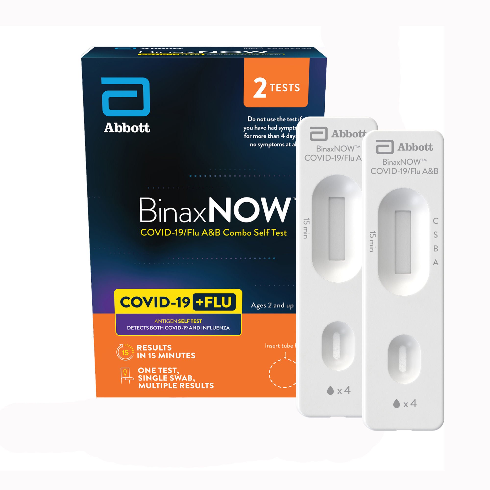 Abbott Rapid Dx North America LLC - 20002056 Respiratory Test Kit BinaxNOW™ COVID-19 / Flu A&B Combo Self Test 2 Tests per Kit