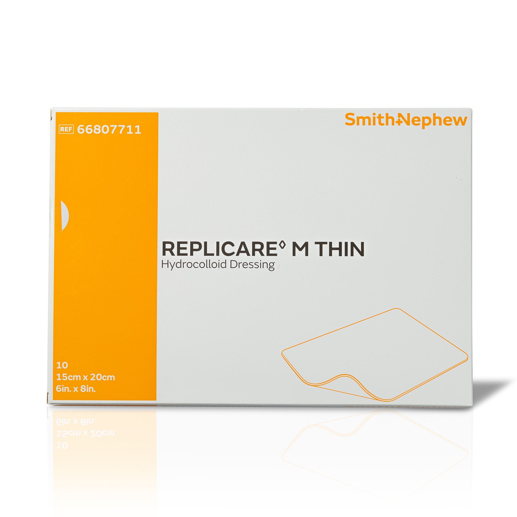 Smith & Nephew - 66807711 Hydrocolloid Dressing Replicare M Thin Film Backing 6 X 8 Inch Rectangle Hydrocolloid / Film