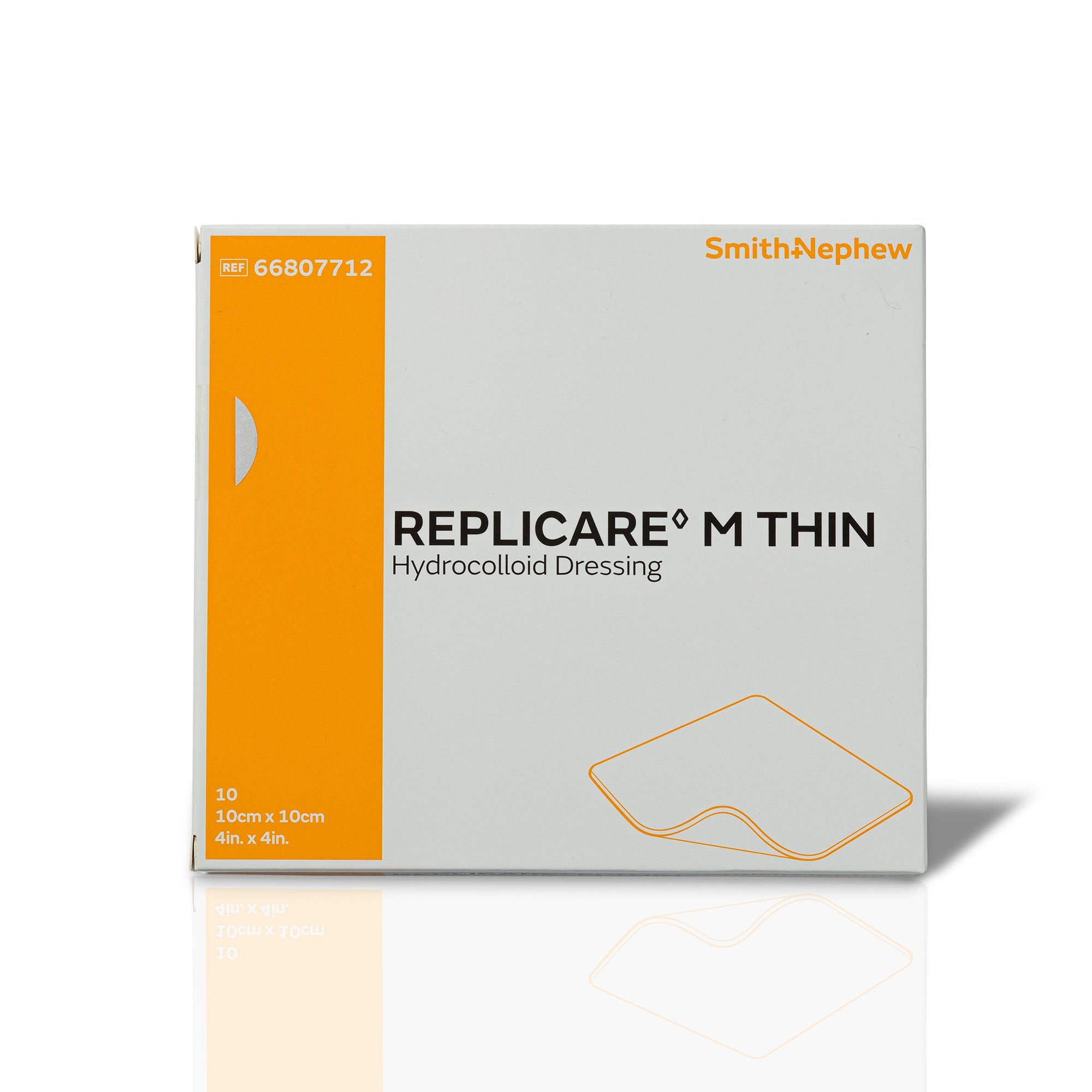 Smith & Nephew - 66807712 Hydrocolloid Dressing Replicare M Thin Film Backing 4 X 4 Inch Square Hydrocolloid / Film