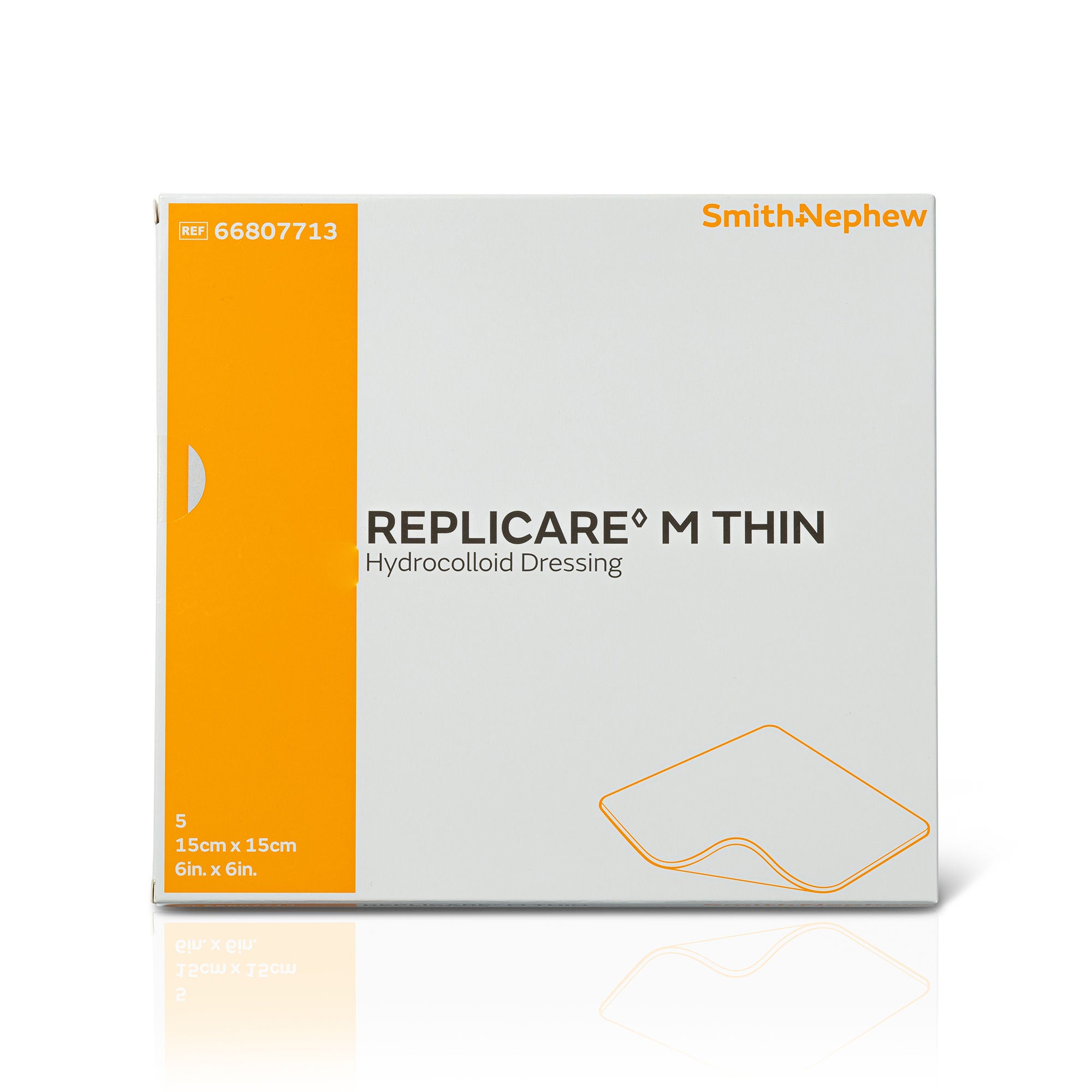 Smith & Nephew - 66807713 Hydrocolloid Dressing Replicare M Thin Film Backing 6 X 6 Inch Square Hydrocolloid / Film