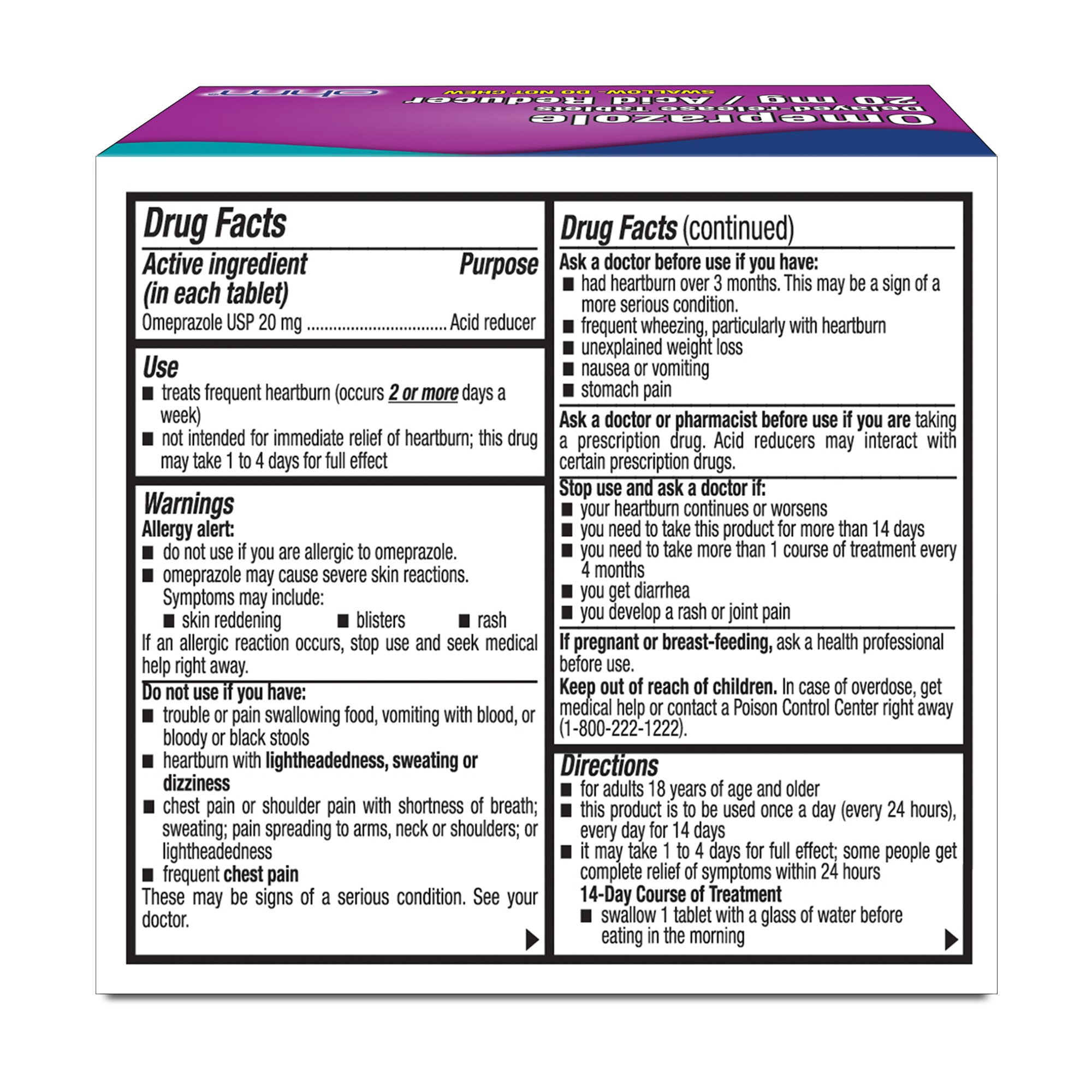 Ohm Labs 51660002914 - ohm® 20 mg Omeprazole Acid Reducer Delayed-released Tablets - 1/Bottle