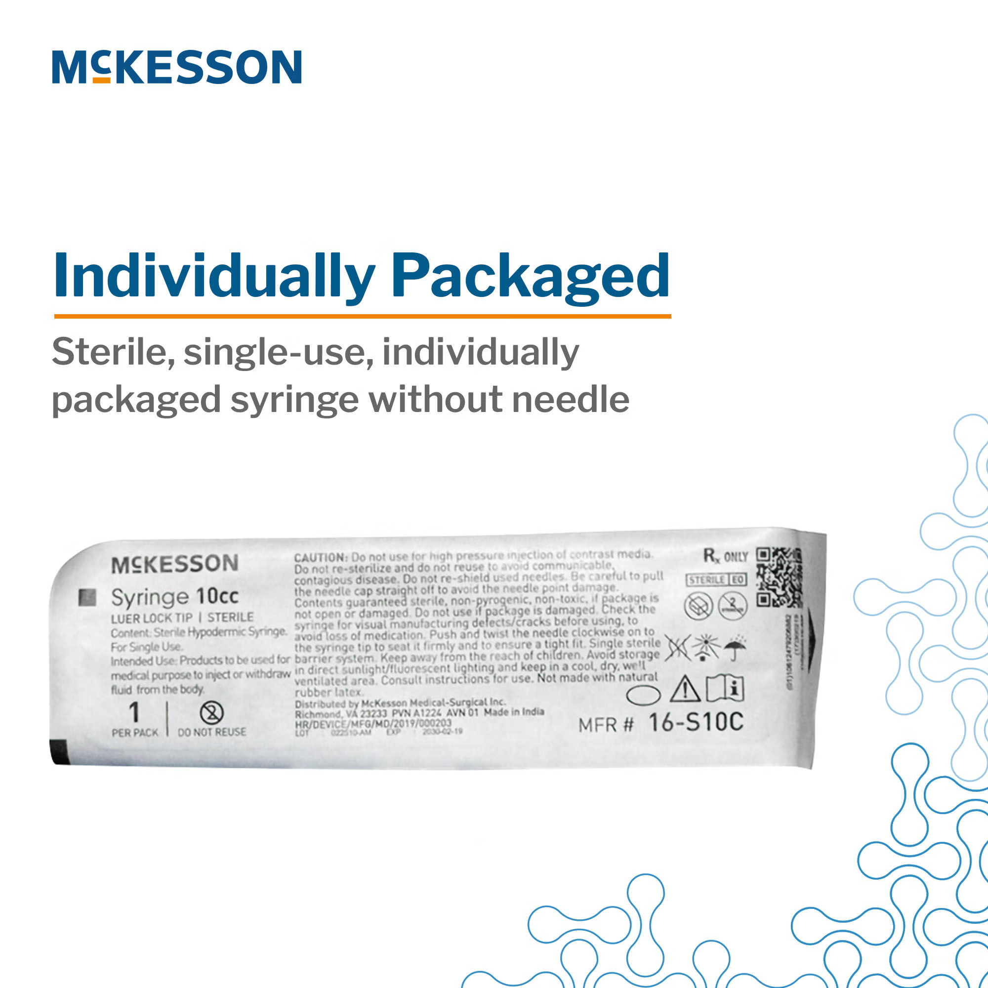 McKesson Brand - 16-S10C General Purpose Syringe McKesson 10 mL Luer Lock Tip Without Safety