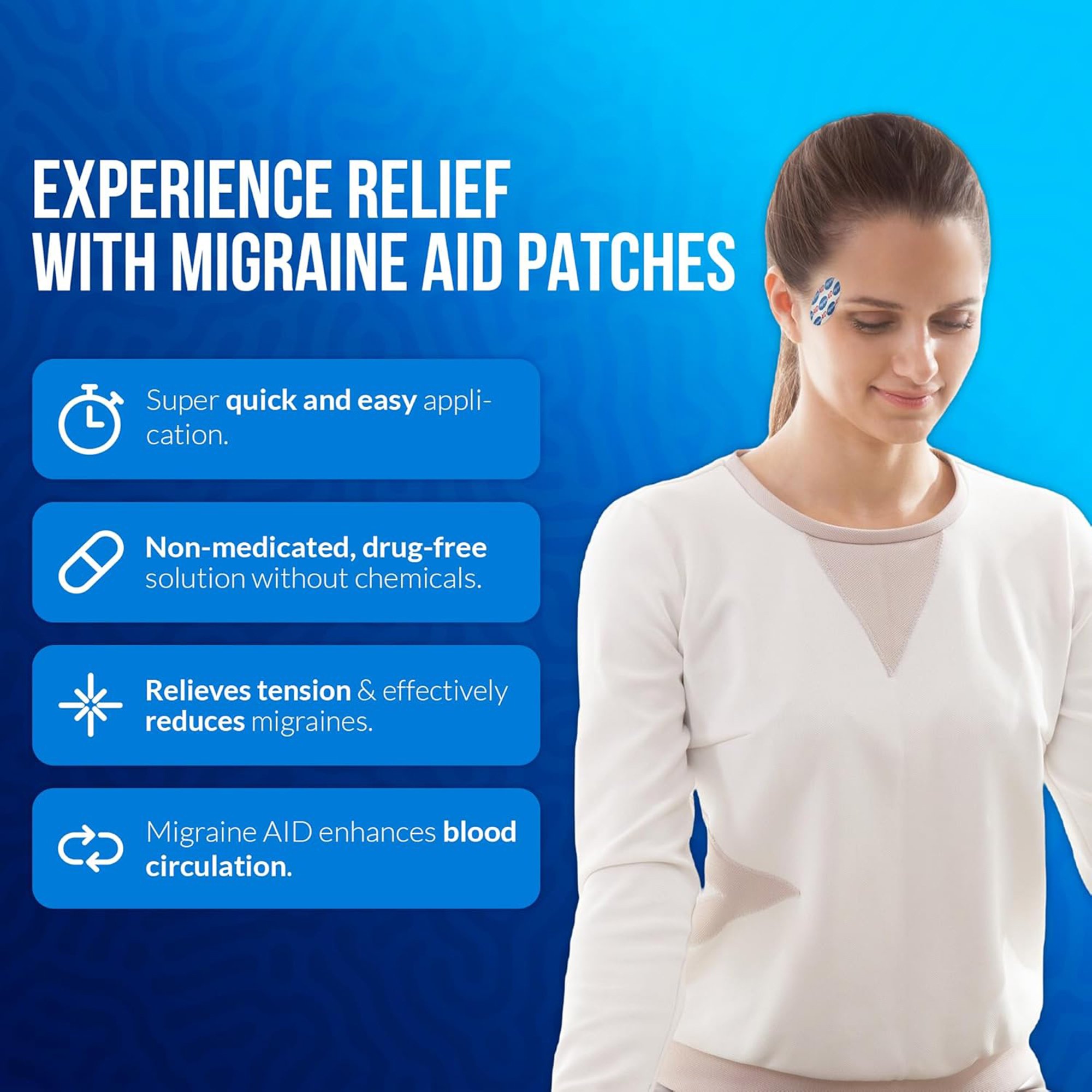 Carpal AID LLC MA-10PK - Migraine AID Migraine Headache Relief Patches - 10/Pack, 240/Case