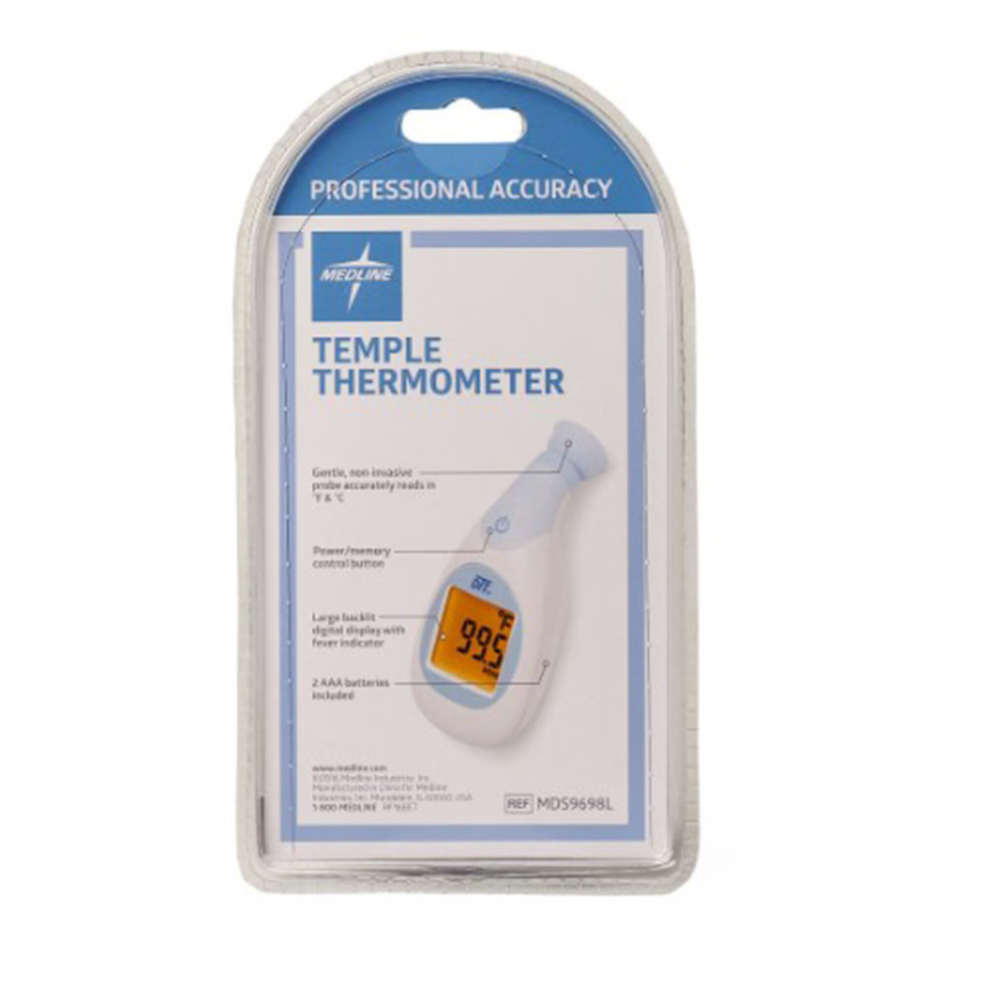 Medline - MDS9698L Temporal Contact Thermometer Medline Temporal Probe Handheld