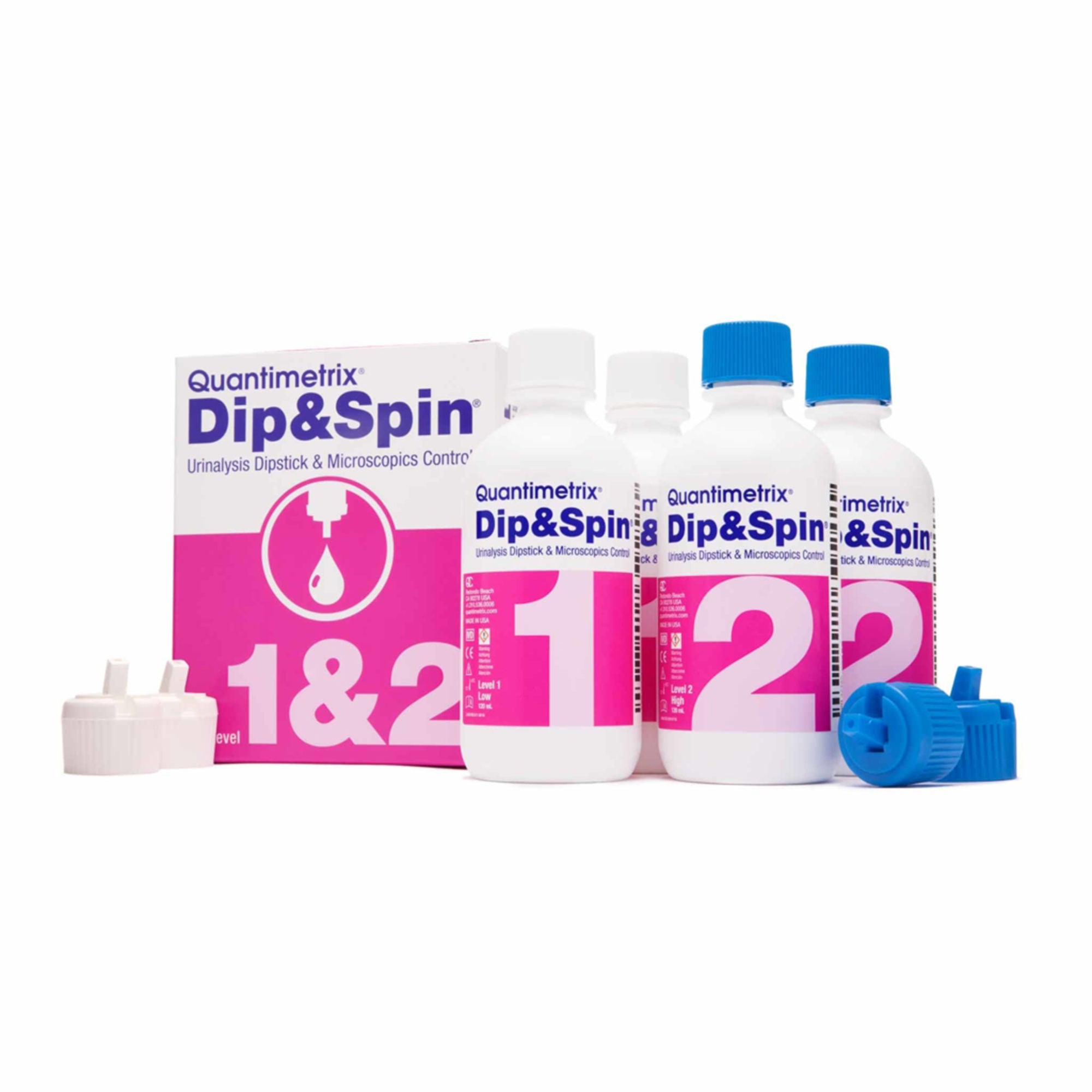 Quantimetrix - 1470-02 Control Set Dip&Spin® Urinalysis Dipstick / Microscopics Level 1, 2 2 X 25 mL