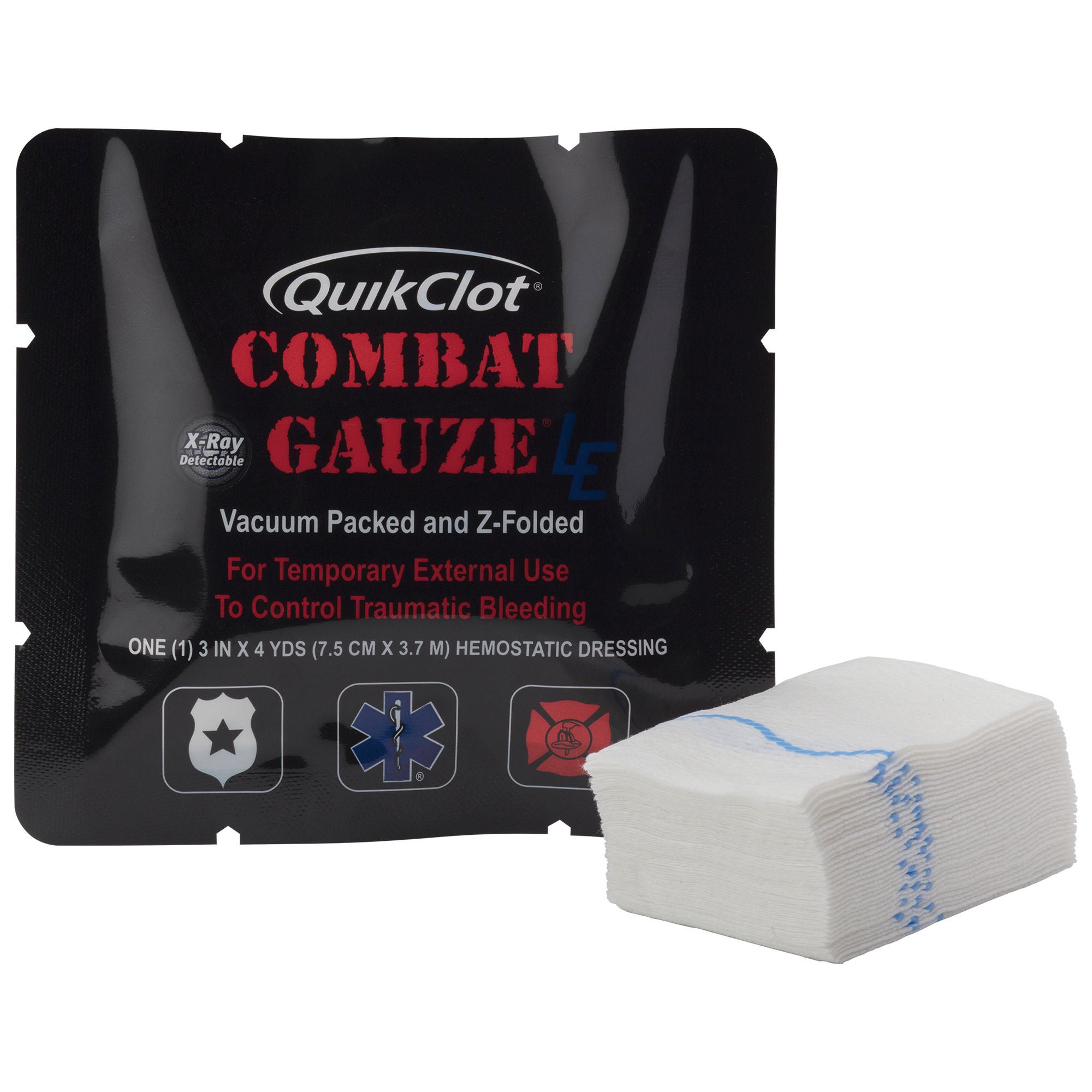 Teleflex LLC - QUIKCLOT350 Hemostatic Agent QuikClot Combat Gauze® 3 Inch X 4 Yard 1 per Pack Sterile