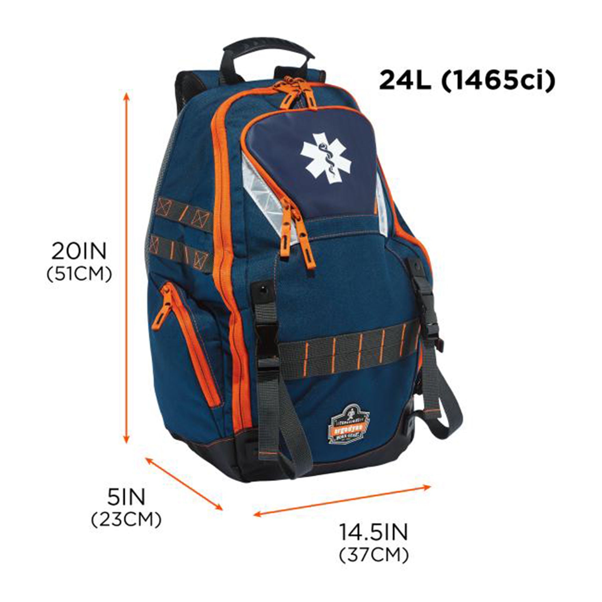 Ergodyne - 13497 EMS Backpack Arsenal 5244 Blue 600D Polyester 5 X 14-1/2 X 20 Inch