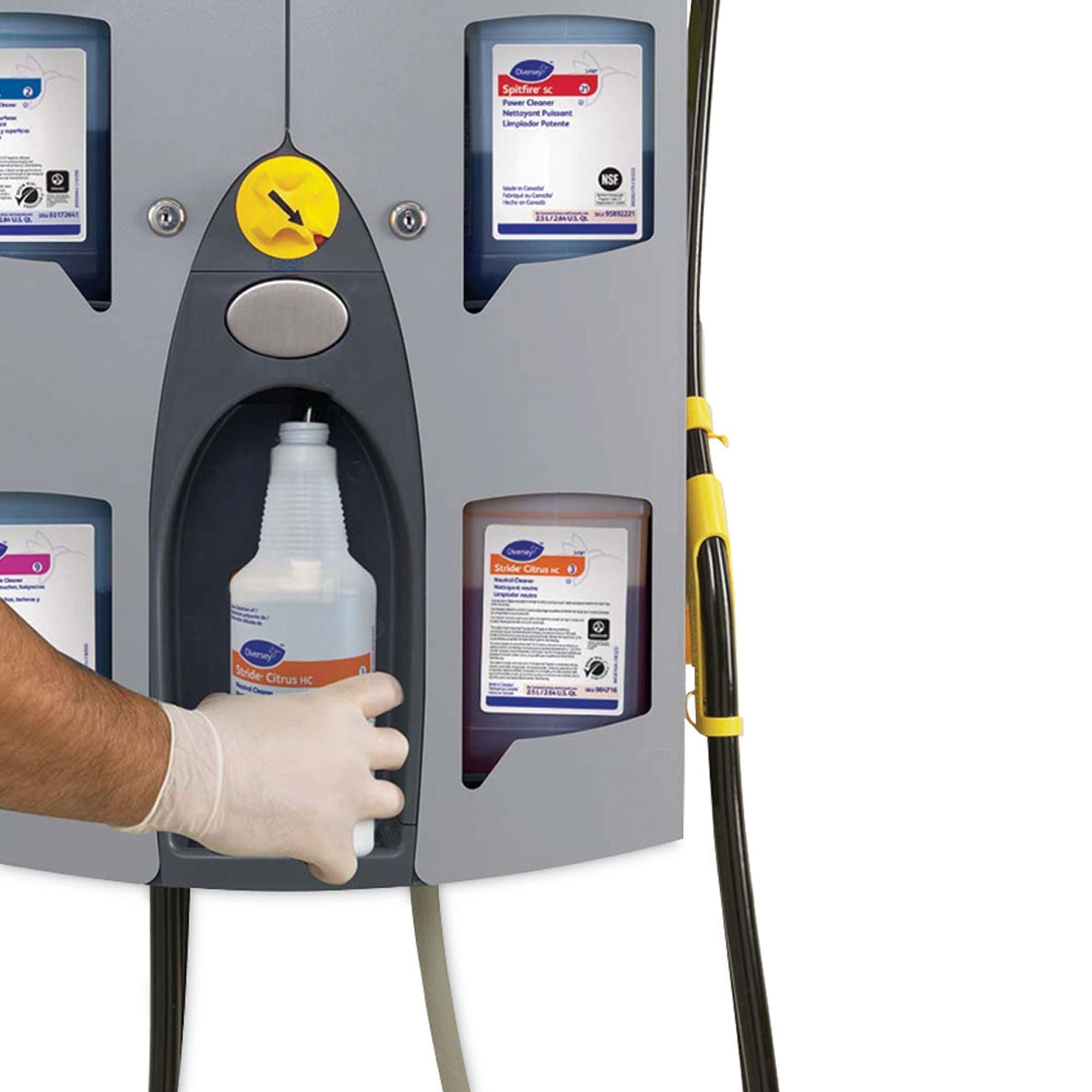 Diversey - D3754220 Dispensing System J-Fill® QuattroSelect® Gray Steel 4 Products Wall Mount