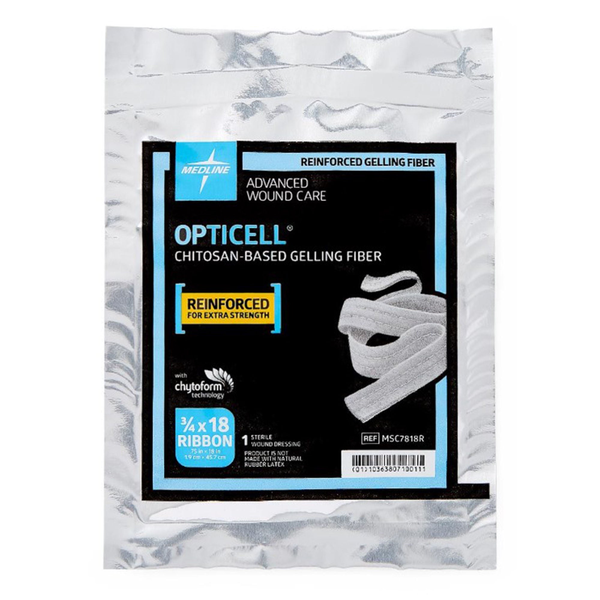 Medline - MSC7818RZ Gelling Fiber Dressing Opticell Chitosan-based Gelling Fiber 3/4 X 18 Inch Ribbon