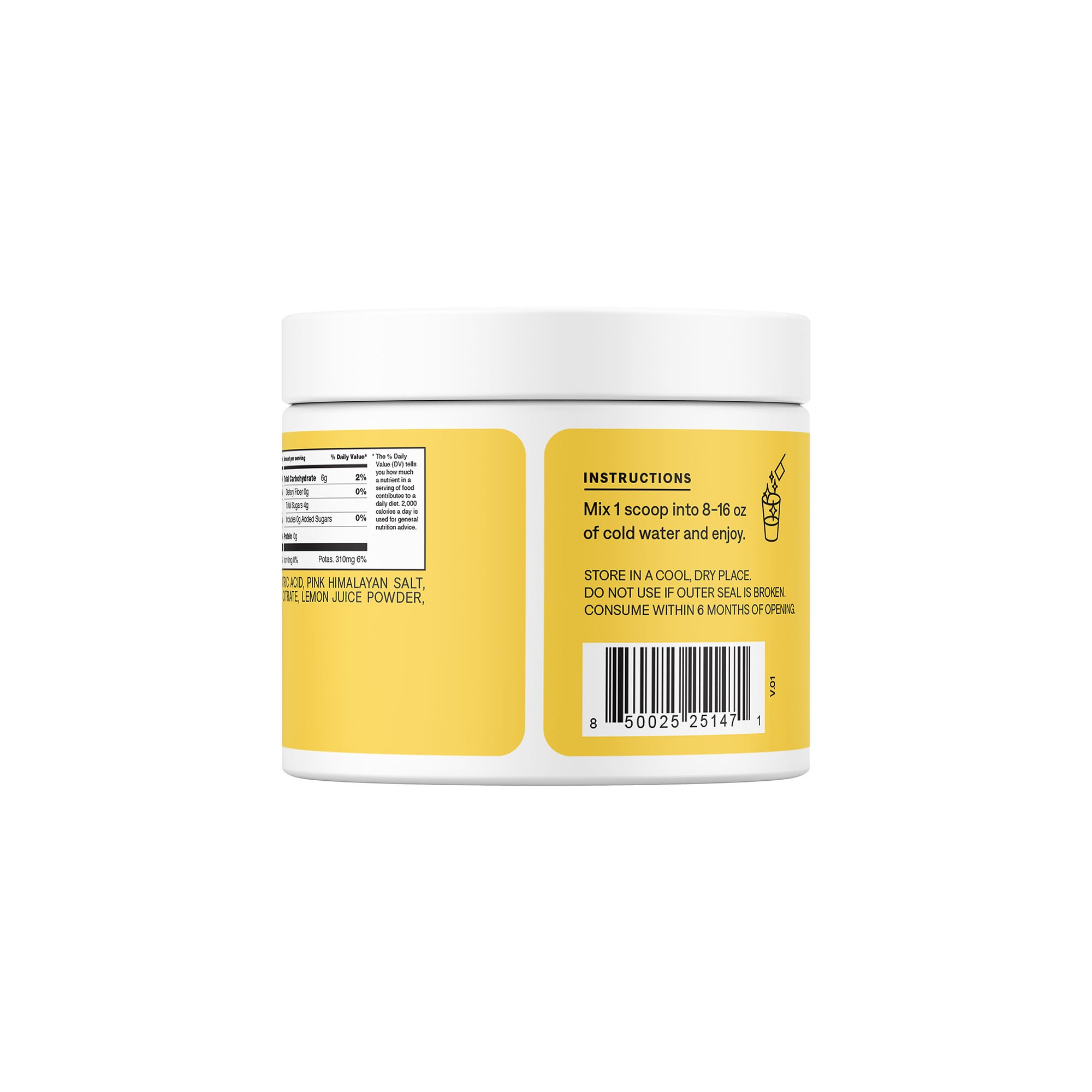 Cure Hydration HM7001 - Cure Electrolyte Drink Mix made with Coconut Water, Lemonade, 7.2-ounce Jar - 1/Each, 12/Case