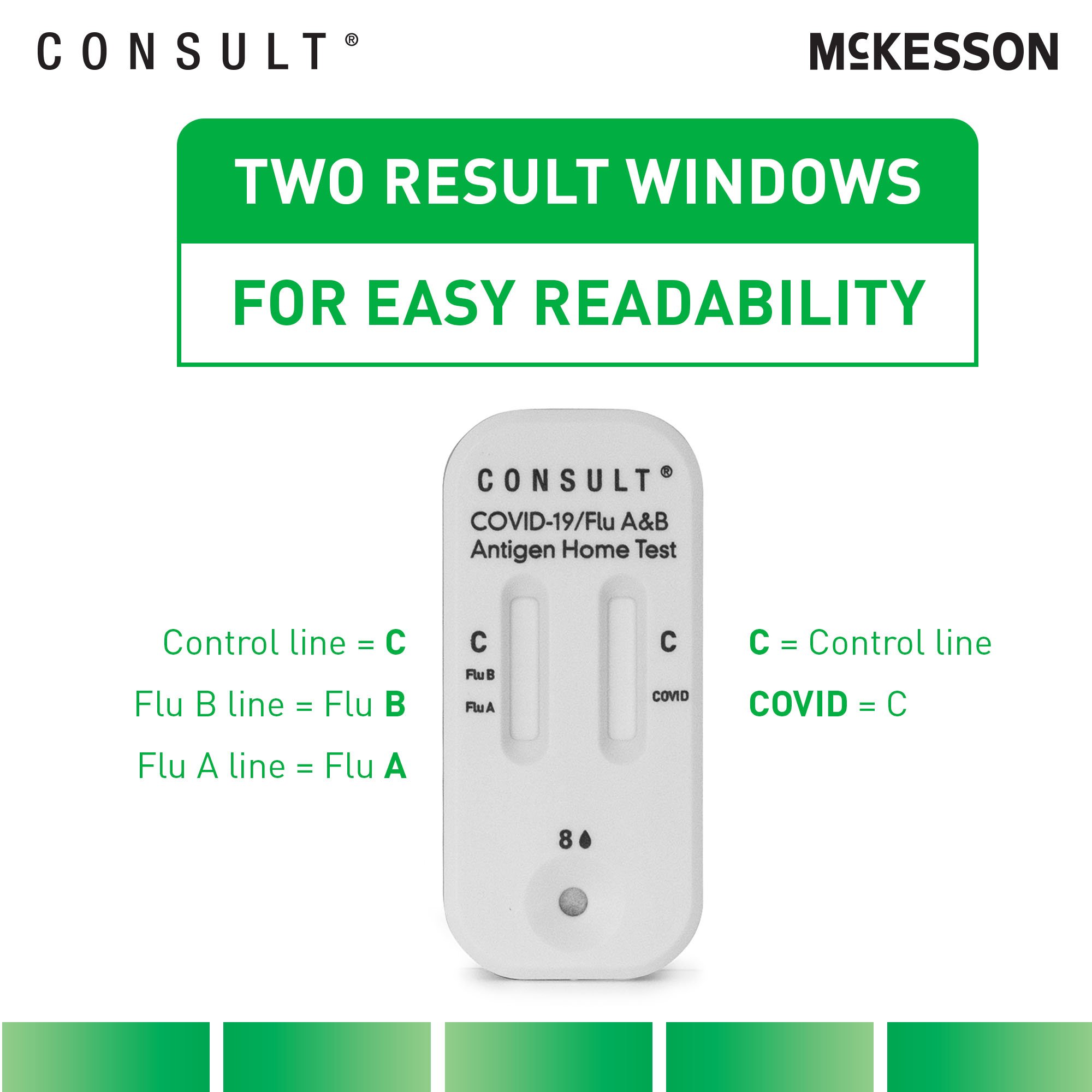 McKesson Brand 535-COVFLUOTC - McKesson Consult® COVID-19/Flu A & B Antigen Home Test - 1/Box, 300/Case