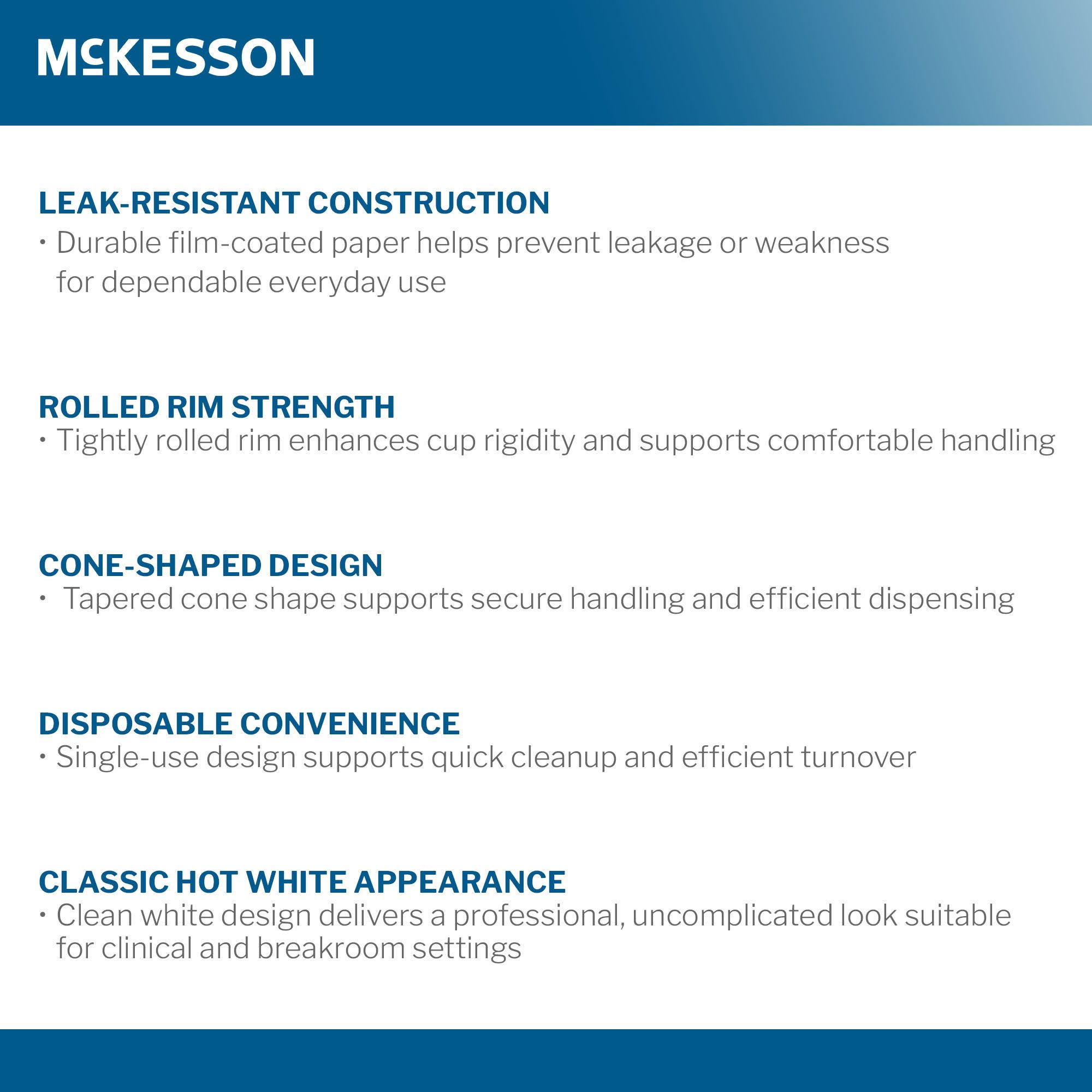 McKesson Brand - PDC-CW4 McKesson Paper Cone Drinking Cups