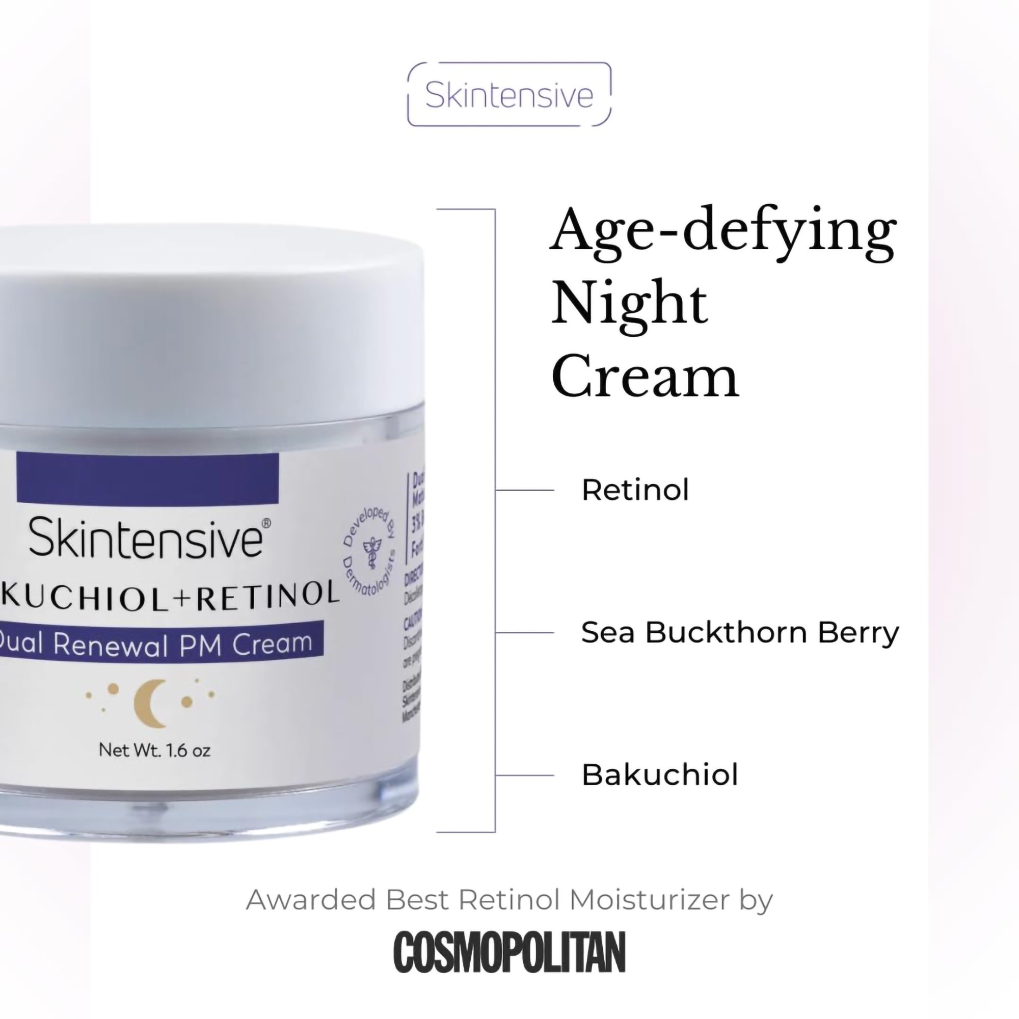 Skintensive LLC SK-0009 - Skintensive® Bakuchiol + Retinol Dual Renewal PM Cream - 1/Each, 12/Case
