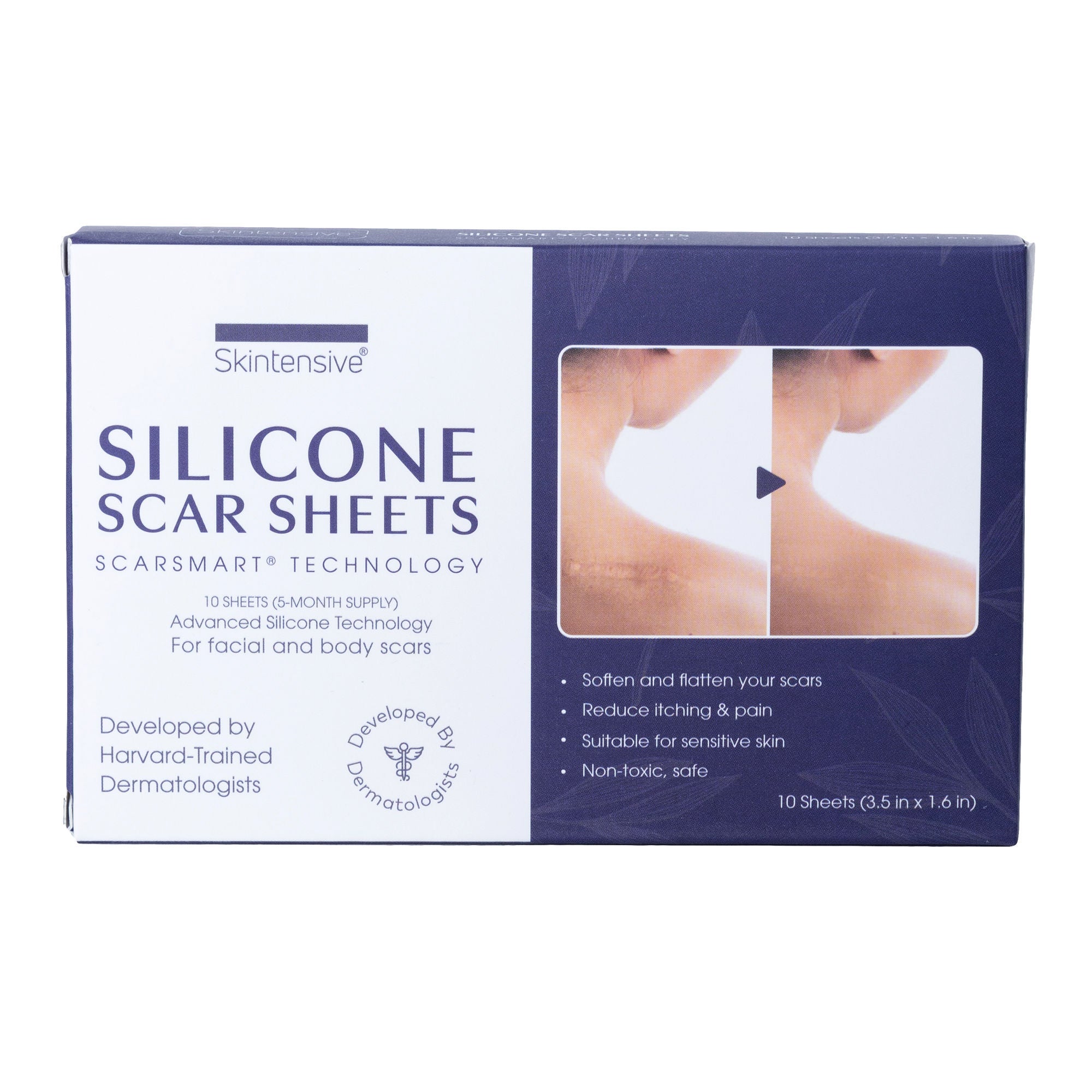 Skintensive LLC - SK-0010 Silicone Skin Strip Skintensive® 1-3/5 X 3-1/2 Inch Rectangle NonSterile